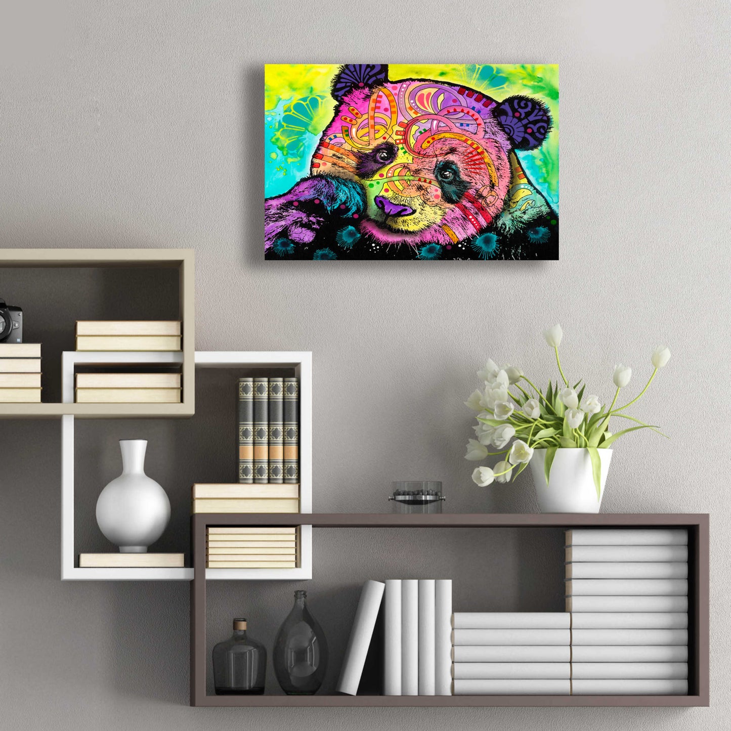 Epic Art 'Psychedelic Panda' by Dean Russo, Acrylic Glass Wall Art,24x16