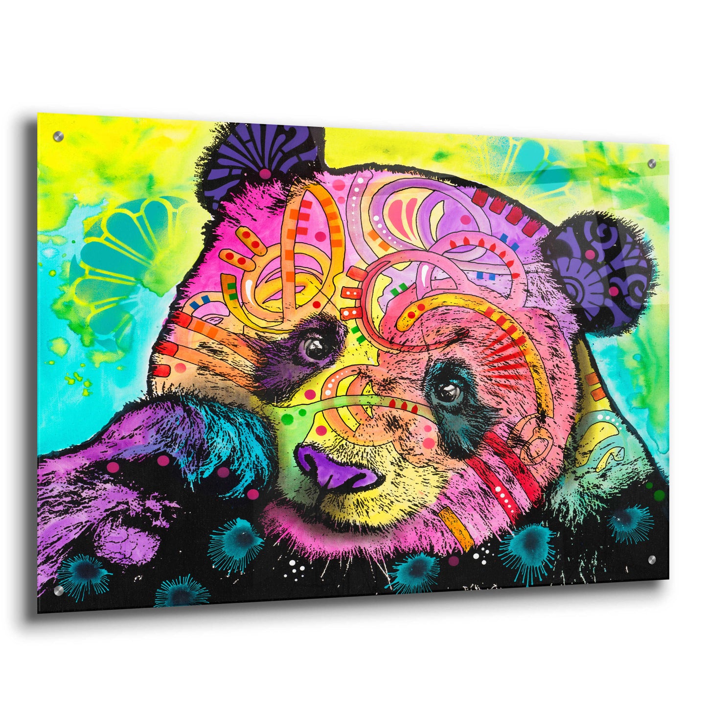 Epic Art 'Psychedelic Panda' by Dean Russo, Acrylic Glass Wall Art,36x24