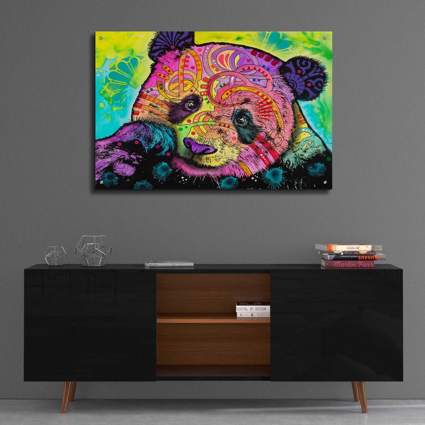 Epic Art 'Psychedelic Panda' by Dean Russo, Acrylic Glass Wall Art,36x24