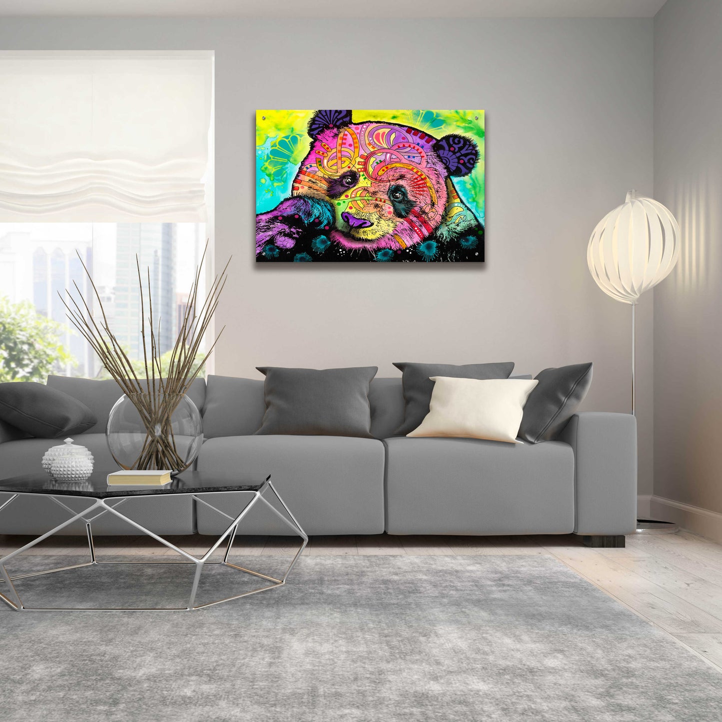 Epic Art 'Psychedelic Panda' by Dean Russo, Acrylic Glass Wall Art,36x24