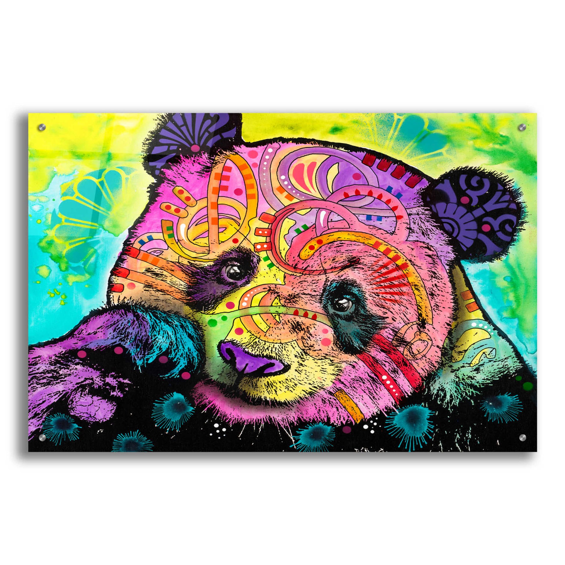 Epic Art 'Psychedelic Panda' by Dean Russo, Acrylic Glass Wall Art,36x24