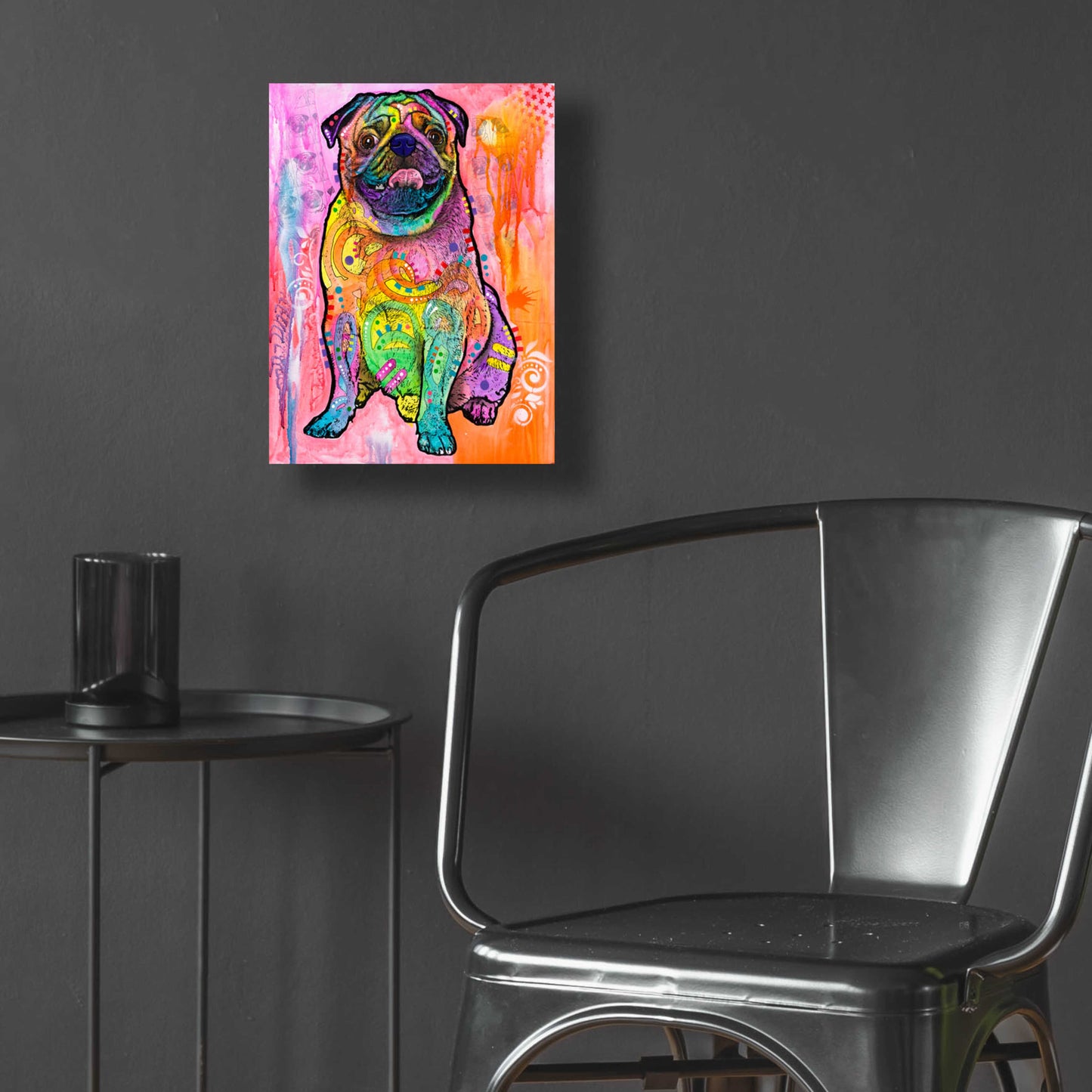 Epic Art 'Pugs & Kisses' by Dean Russo, Acrylic Glass Wall Art,12x16