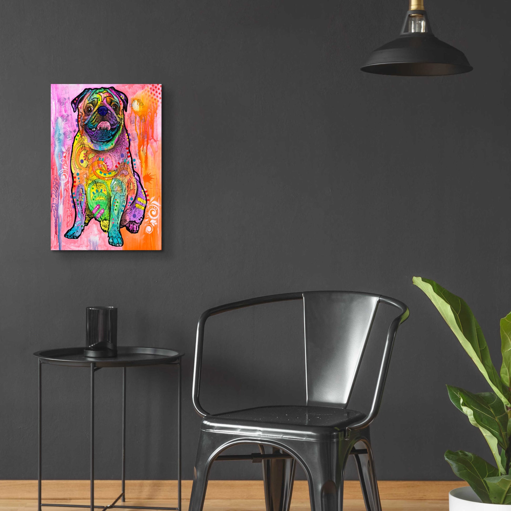 Epic Art 'Pugs & Kisses' by Dean Russo, Acrylic Glass Wall Art,16x24