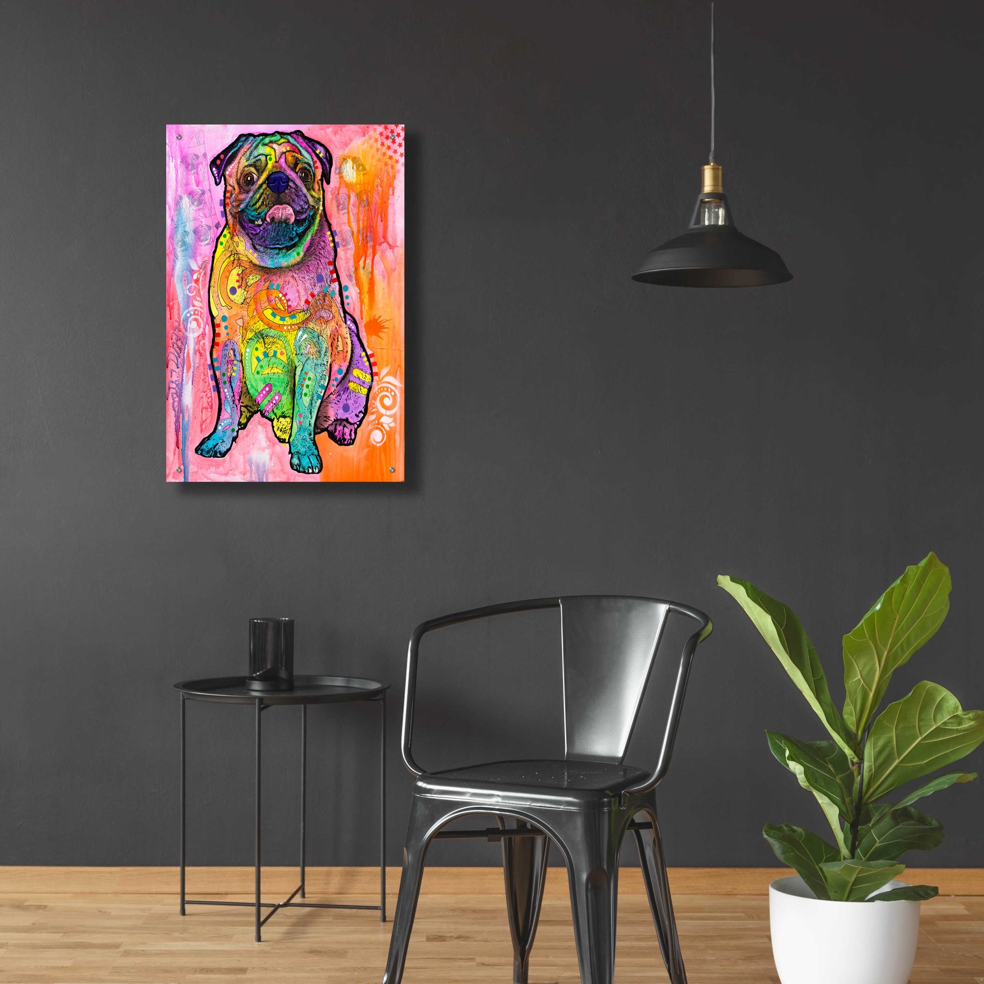 Epic Art 'Pugs & Kisses' by Dean Russo, Acrylic Glass Wall Art,24x36