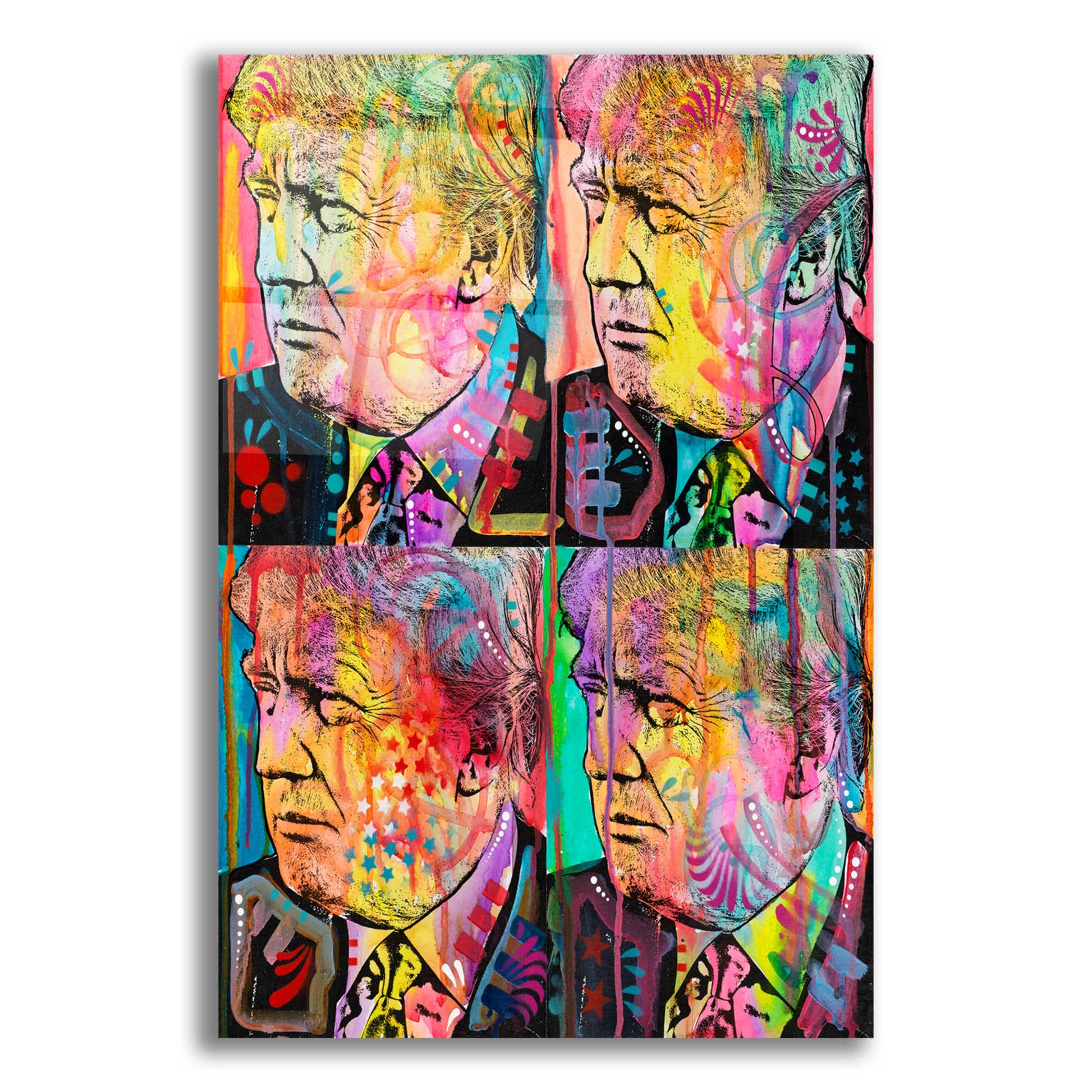 Epic Art 'Trump 4 Up' by Dean Russo, Acrylic Glass Wall Art,12x16