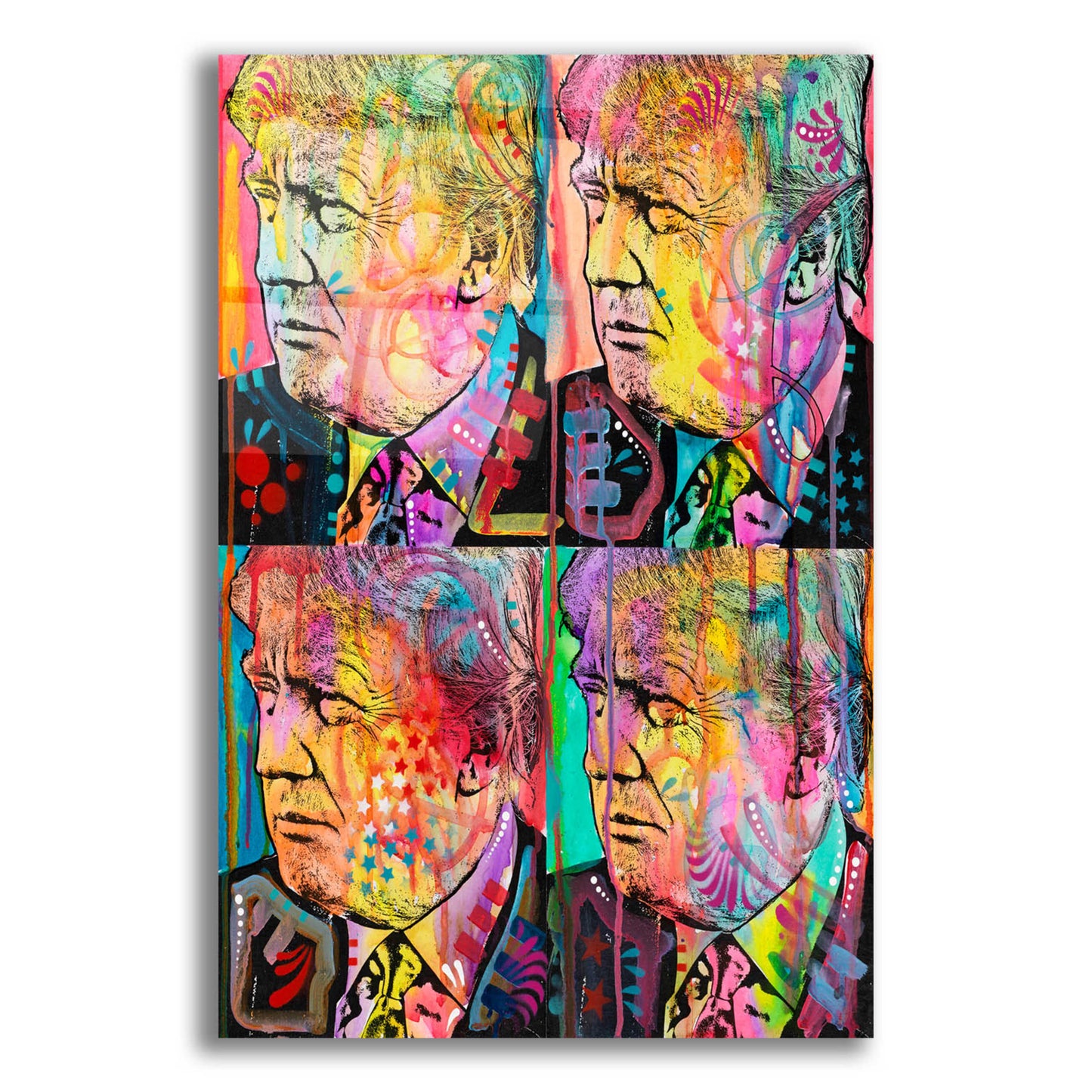 Epic Art 'Trump 4 Up' by Dean Russo, Acrylic Glass Wall Art,16x24