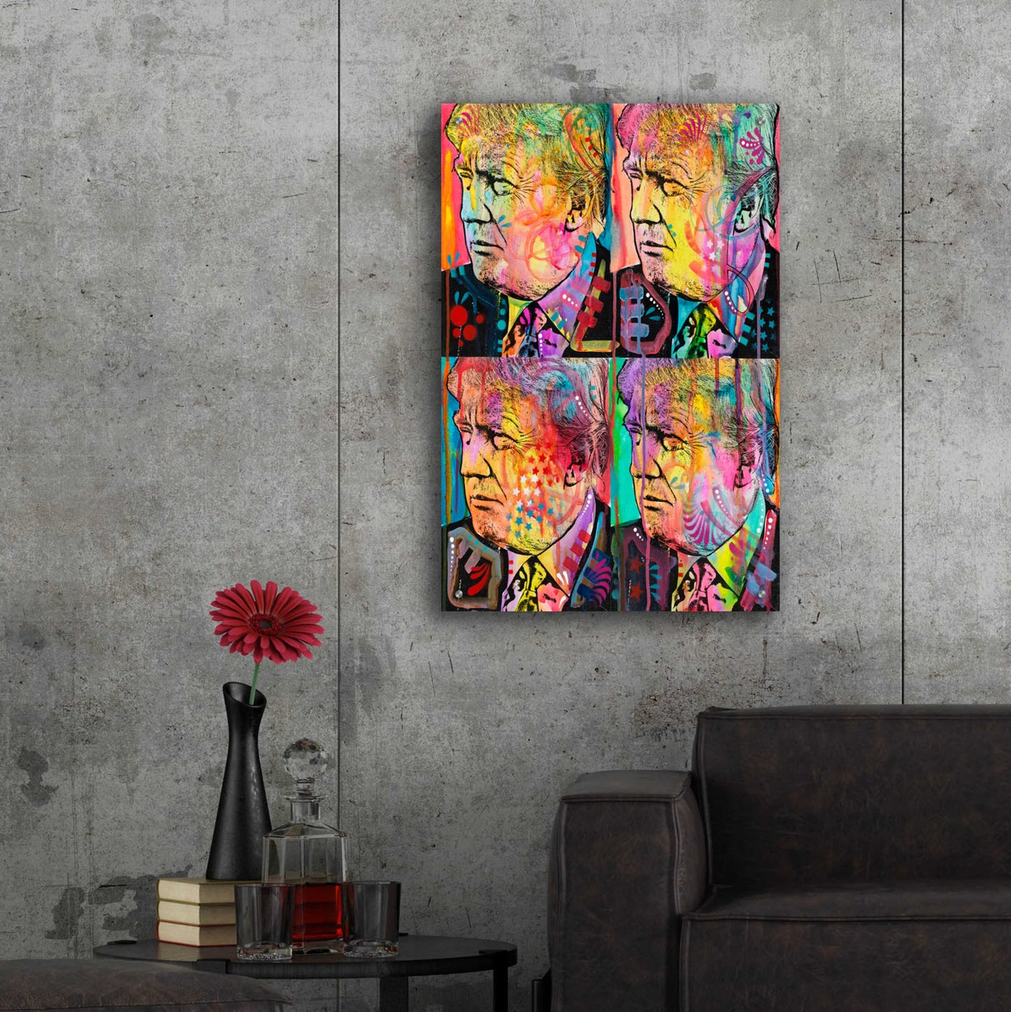 Epic Art 'Trump 4 Up' by Dean Russo, Acrylic Glass Wall Art,24x36