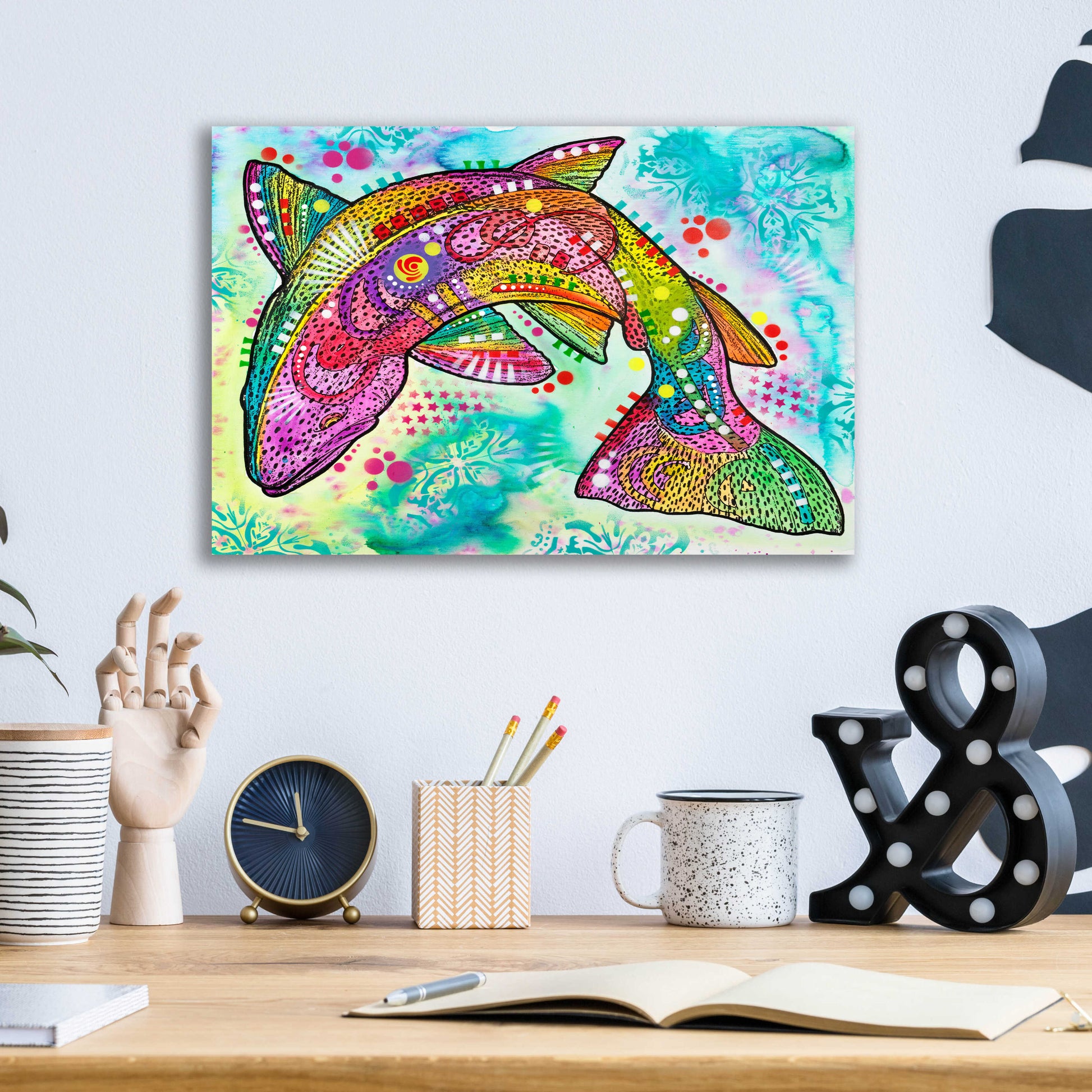 Epic Art 'Rainbow trout' by Dean Russo, Acrylic Glass Wall Art,16x12