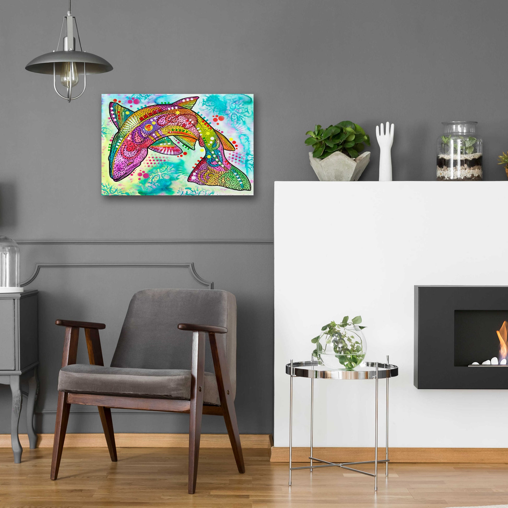 Epic Art 'Rainbow trout' by Dean Russo, Acrylic Glass Wall Art,24x16