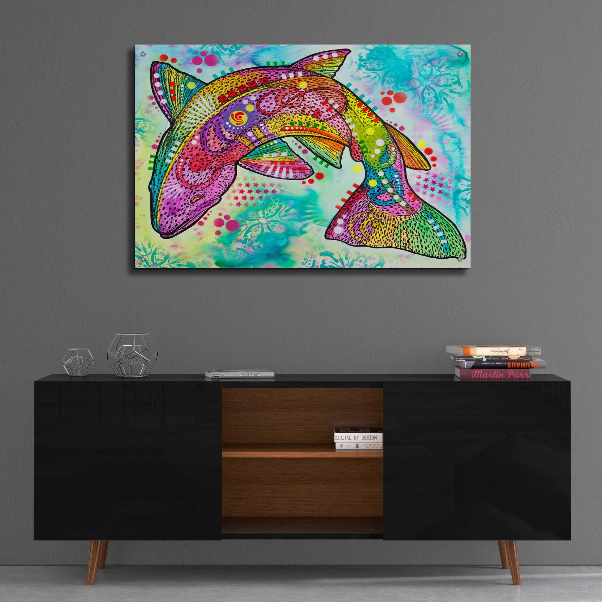 Epic Art 'Rainbow trout' by Dean Russo, Acrylic Glass Wall Art,36x24