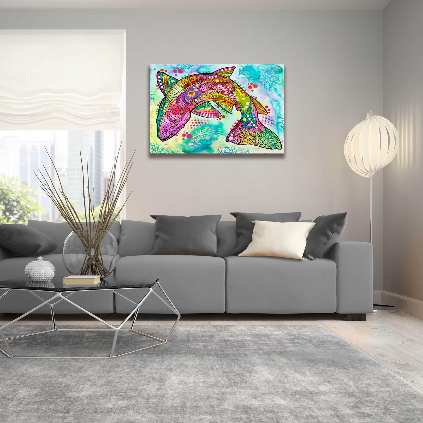 Epic Art 'Rainbow trout' by Dean Russo, Acrylic Glass Wall Art,36x24