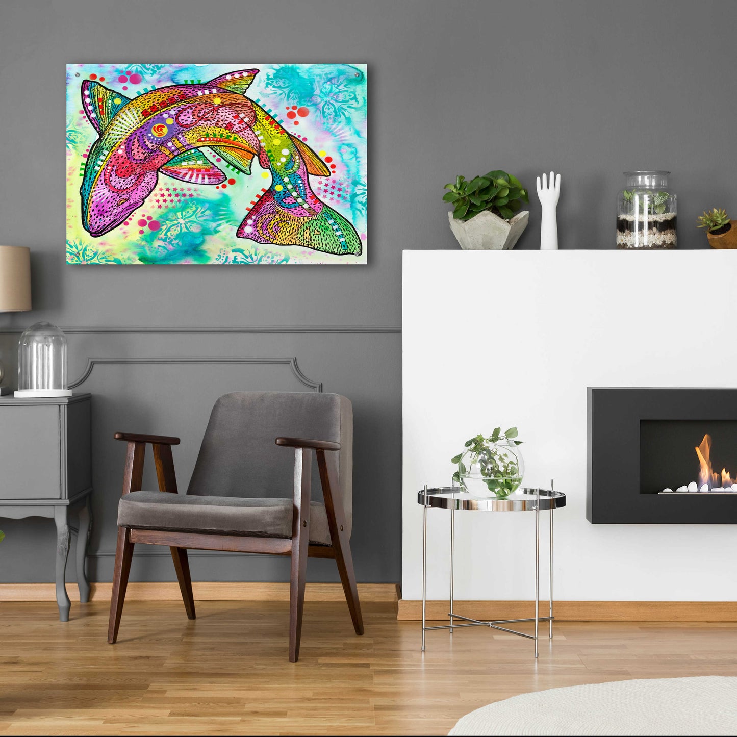 Epic Art 'Rainbow trout' by Dean Russo, Acrylic Glass Wall Art,36x24