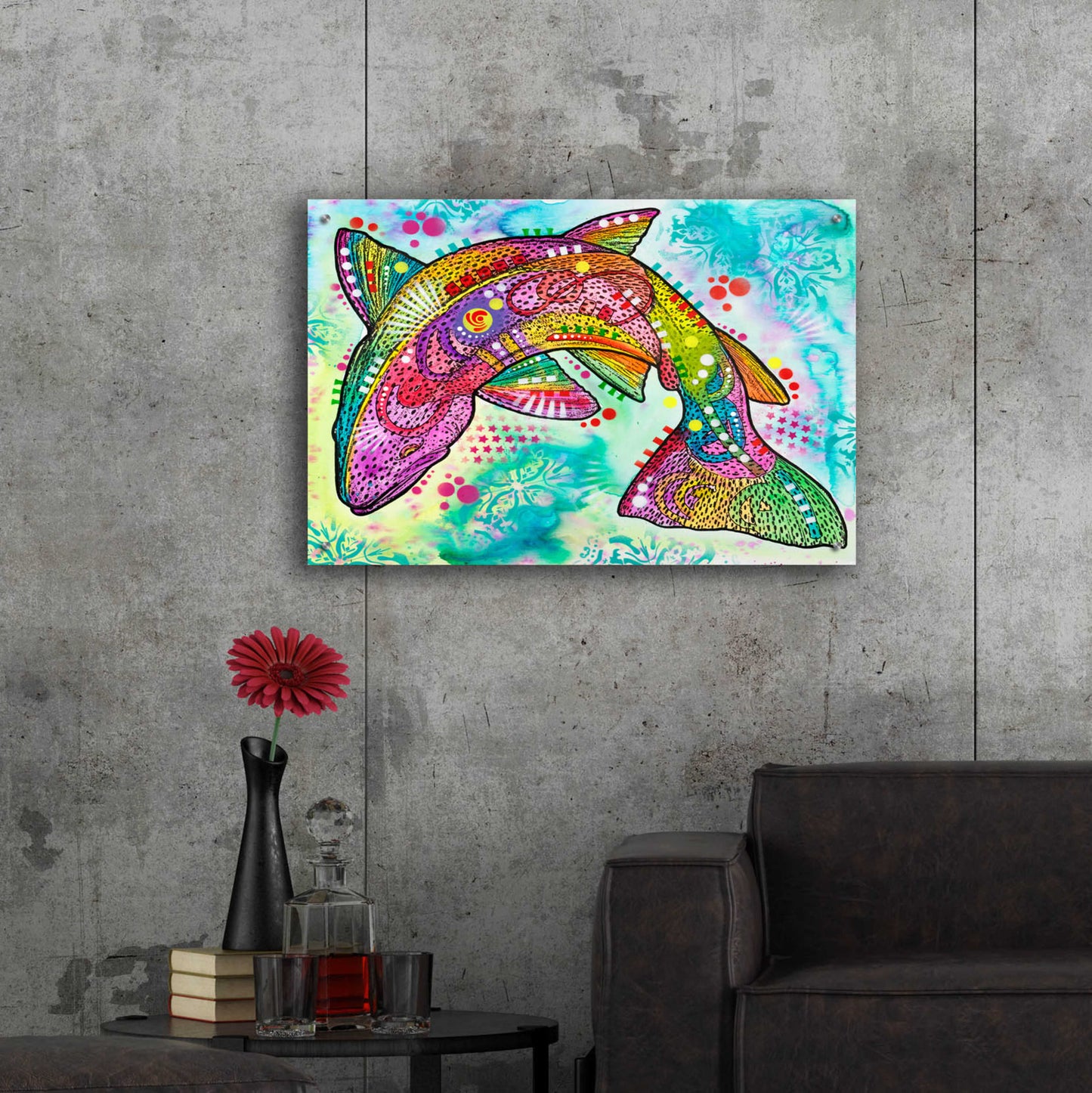 Epic Art 'Rainbow trout' by Dean Russo, Acrylic Glass Wall Art,36x24