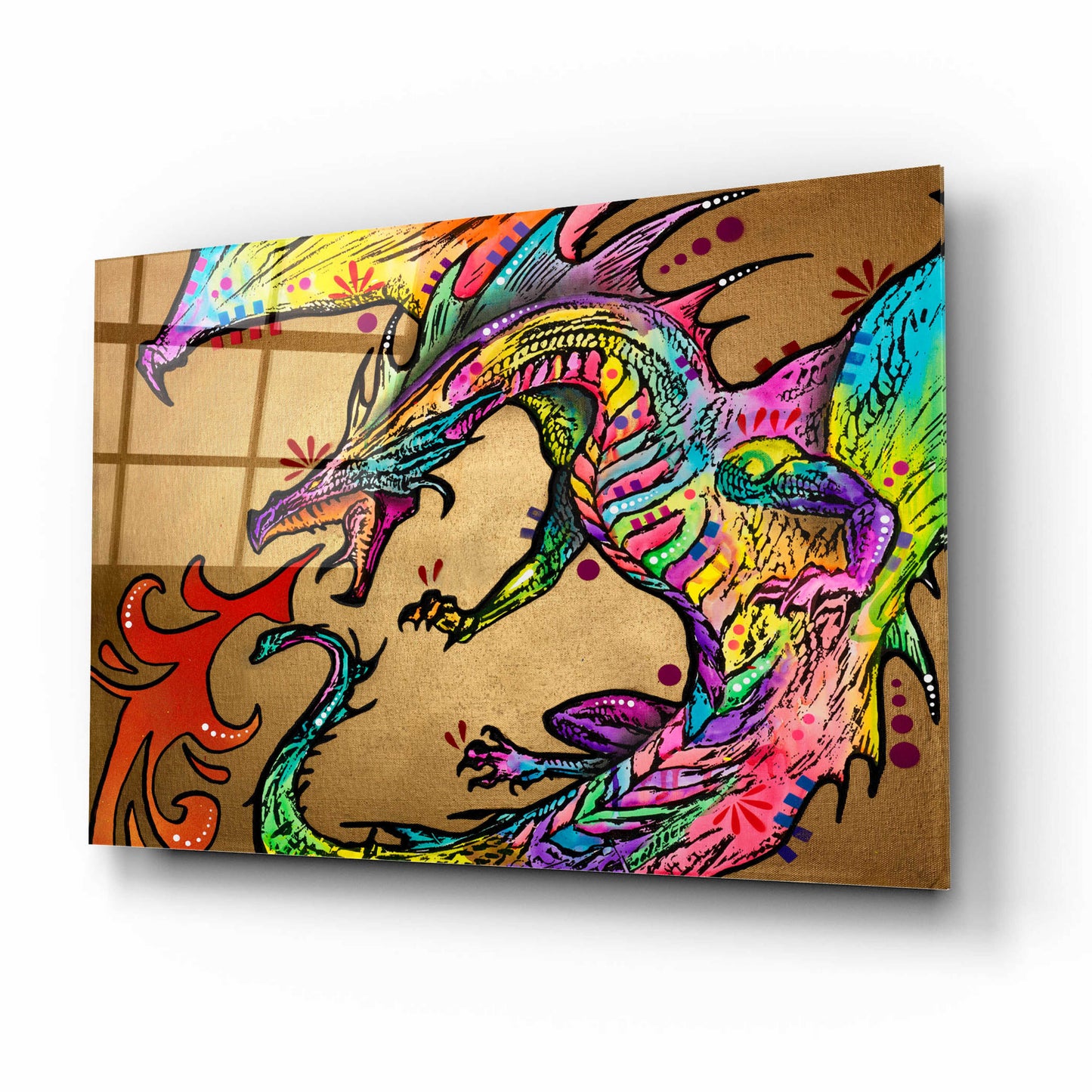 Epic Art 'Golden Dragon' by Dean Russo, Acrylic Glass Wall Art,16x12