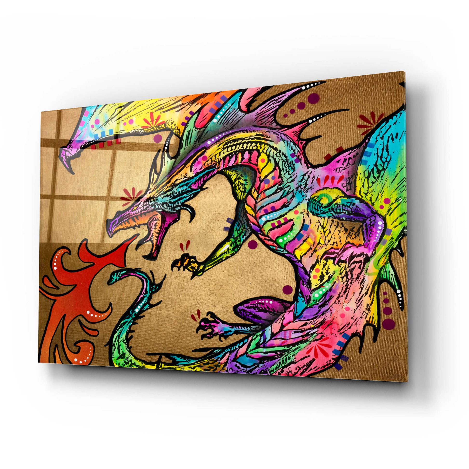 Epic Art 'Golden Dragon' by Dean Russo, Acrylic Glass Wall Art,24x16