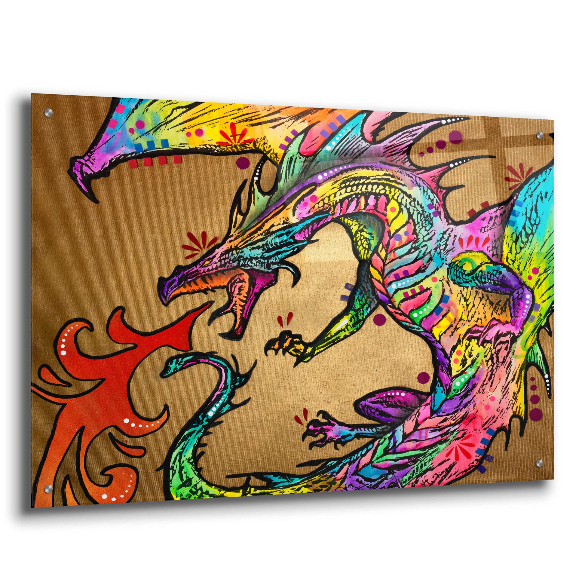 Epic Art 'Golden Dragon' by Dean Russo, Acrylic Glass Wall Art,36x24