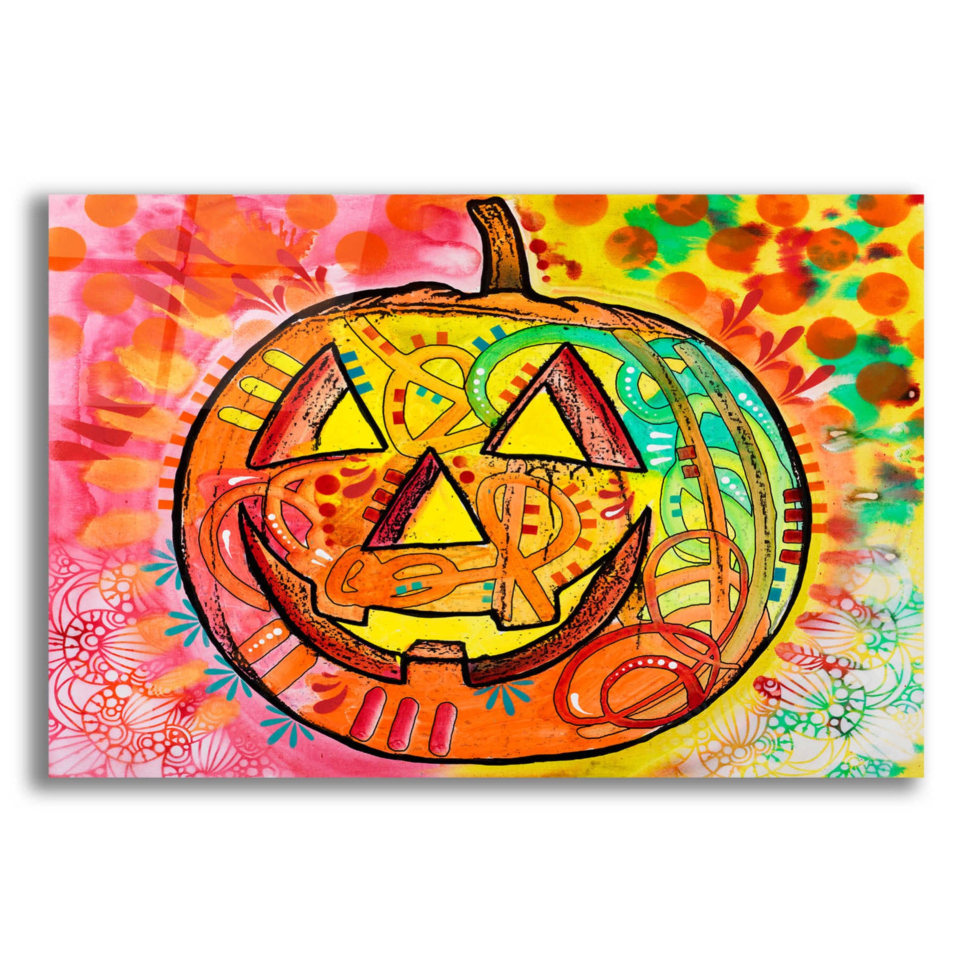 Epic Art 'Jack O Lantern' by Dean Russo, Acrylic Glass Wall Art,16x12