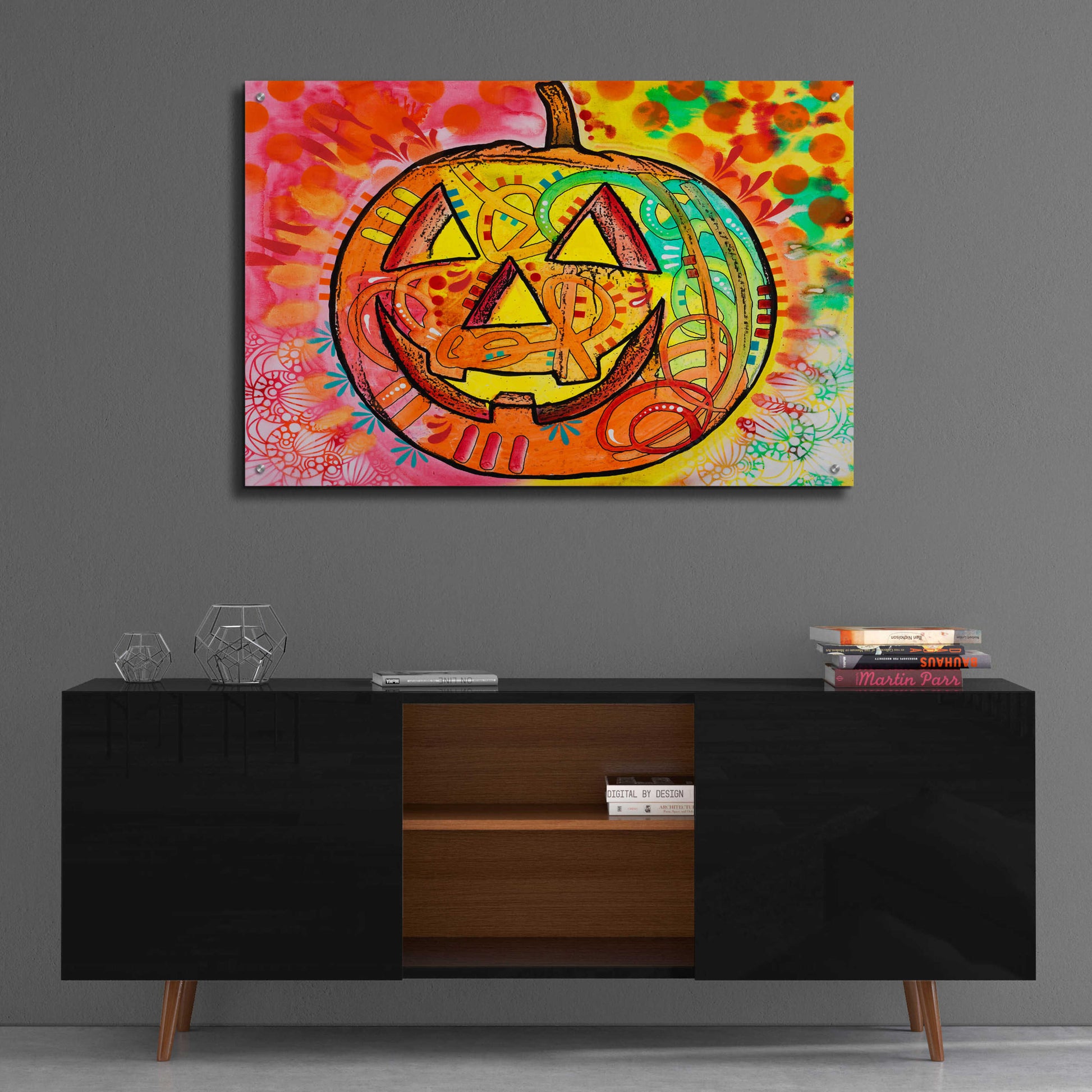 Epic Art 'Jack O Lantern' by Dean Russo, Acrylic Glass Wall Art,36x24