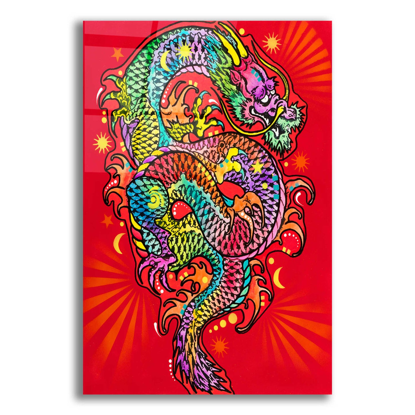 Epic Art 'Red Dragon' by Dean Russo, Acrylic Glass Wall Art,12x16