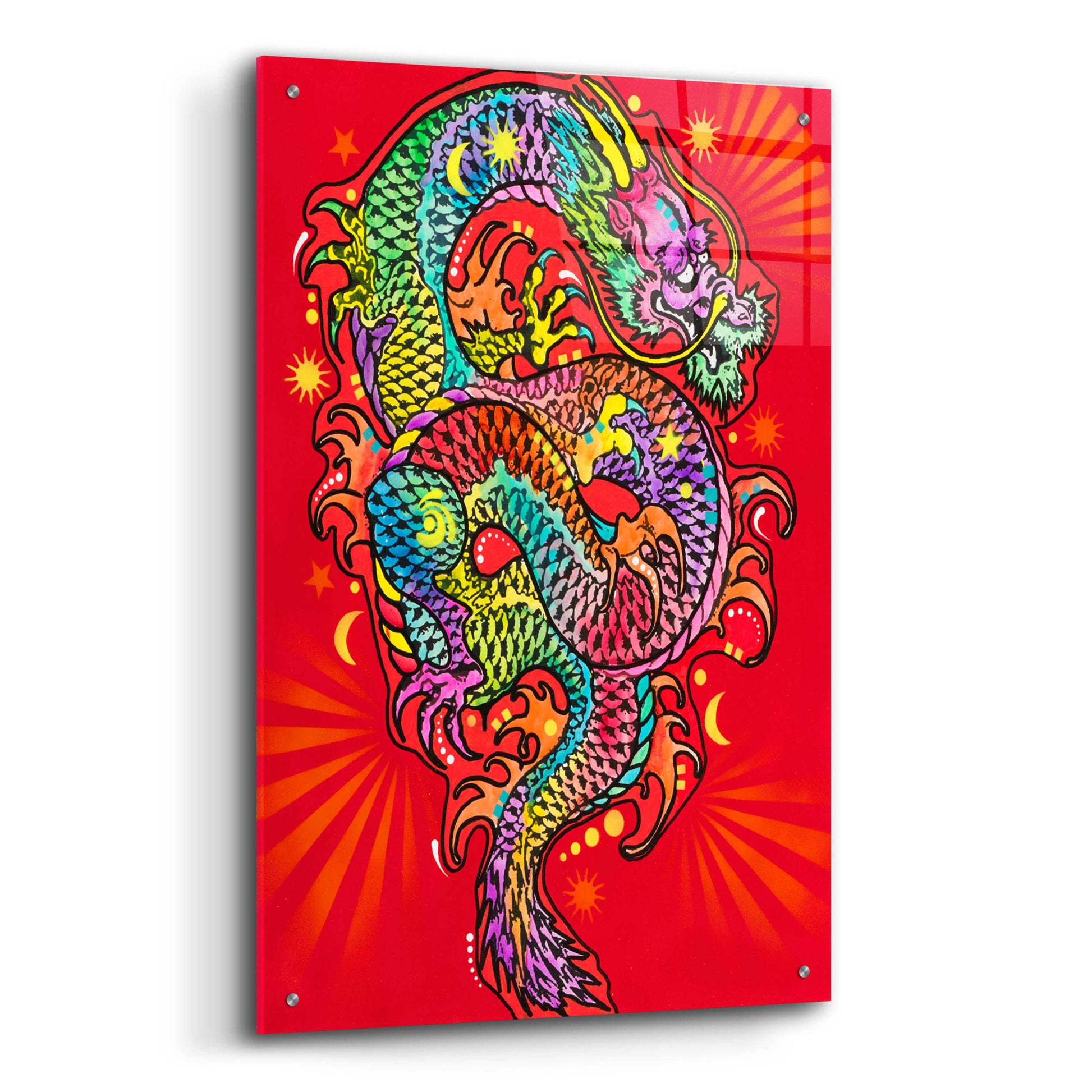 Epic Art 'Red Dragon' by Dean Russo, Acrylic Glass Wall Art,24x36