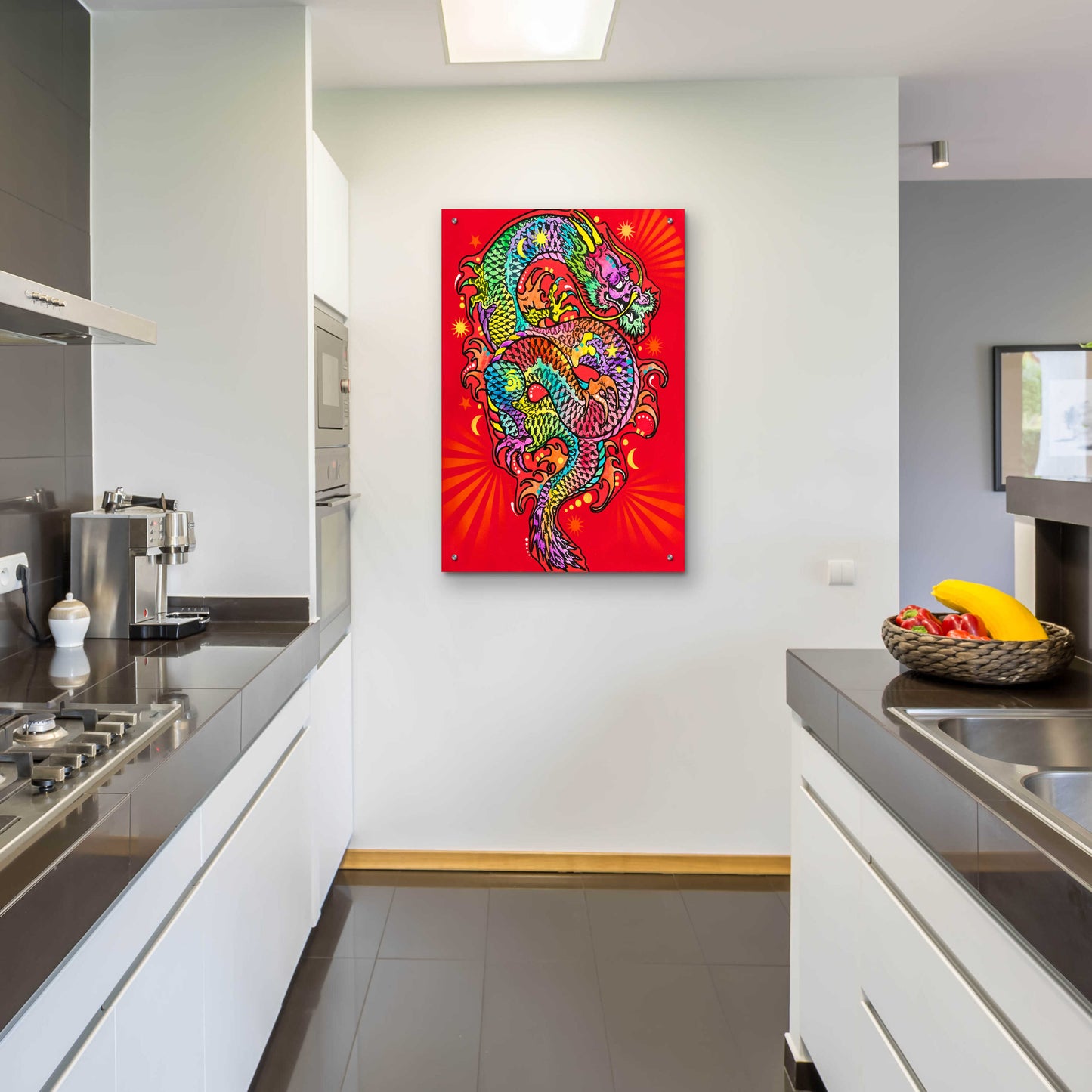 Epic Art 'Red Dragon' by Dean Russo, Acrylic Glass Wall Art,24x36