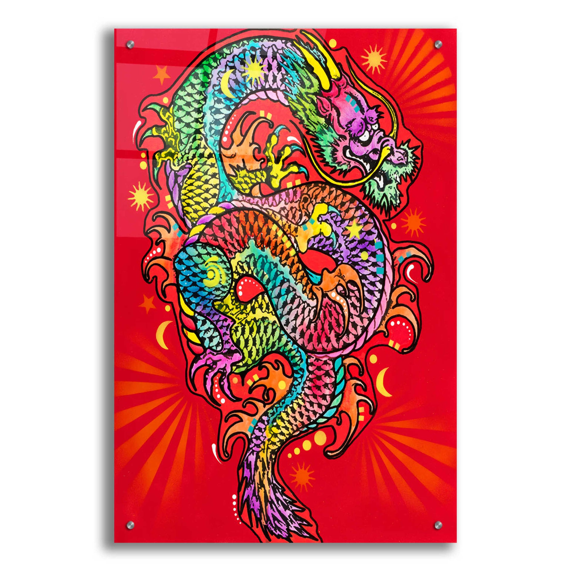 Epic Art 'Red Dragon' by Dean Russo, Acrylic Glass Wall Art,24x36