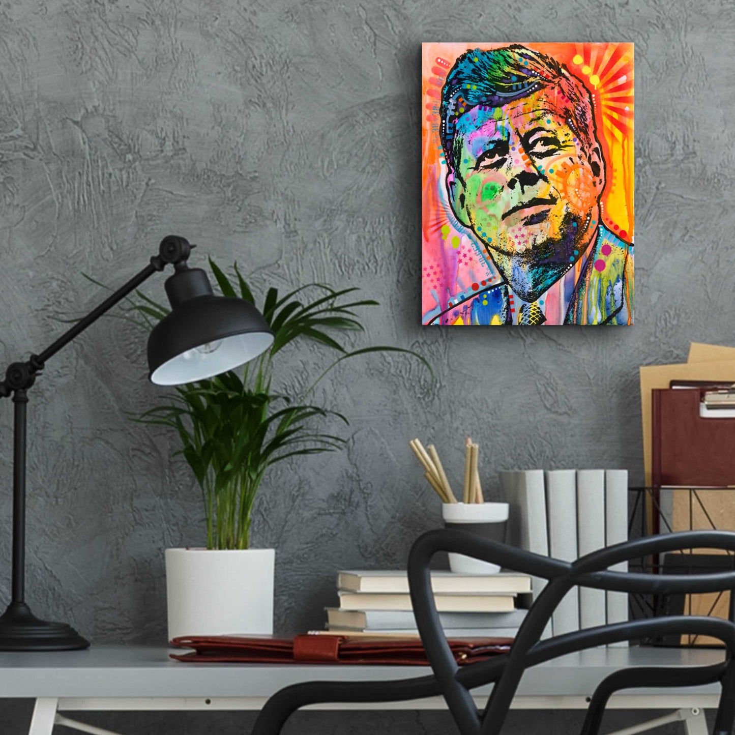 Epic Art 'JFK' by Dean Russo, Acrylic Glass Wall Art,12x16