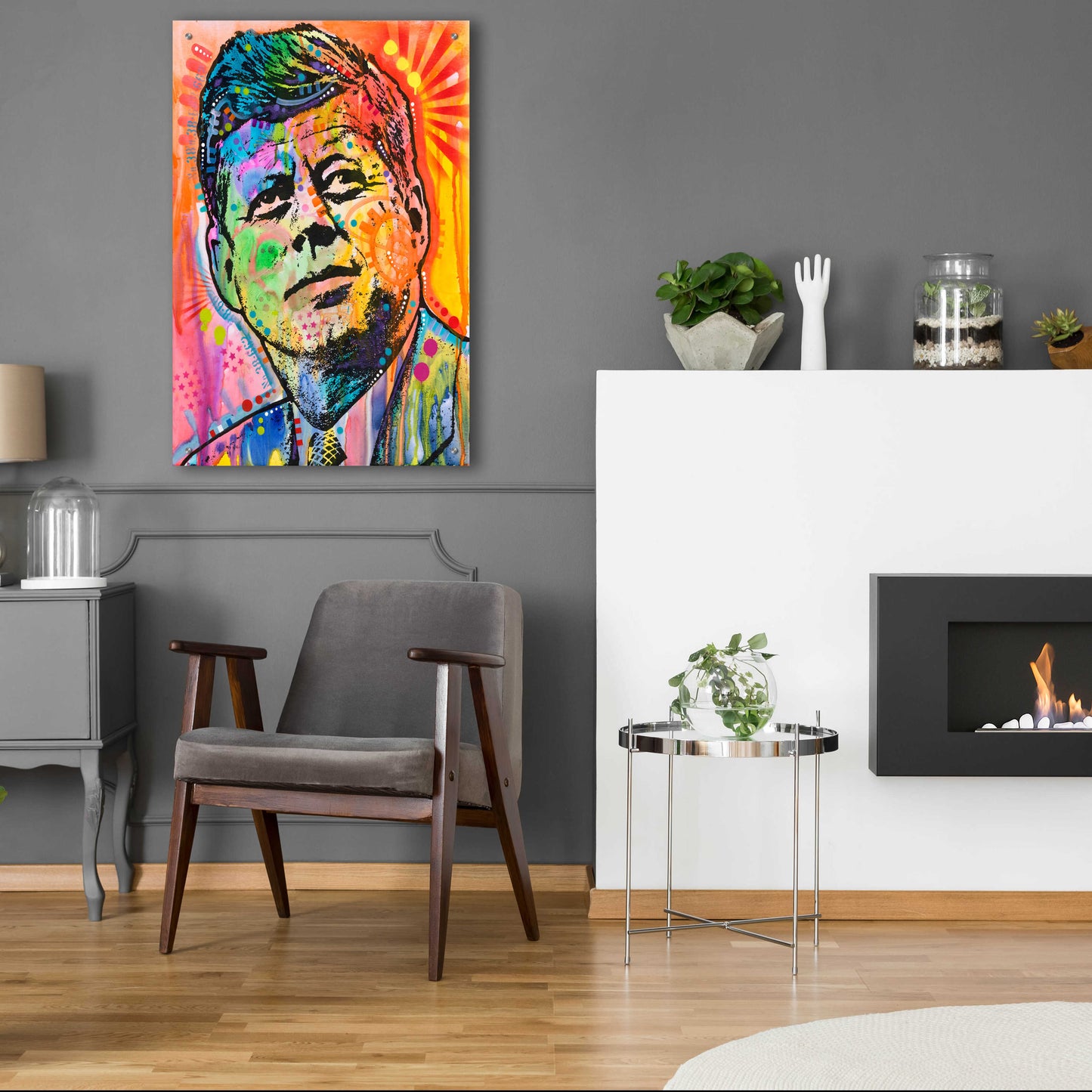 Epic Art 'JFK' by Dean Russo, Acrylic Glass Wall Art,24x36