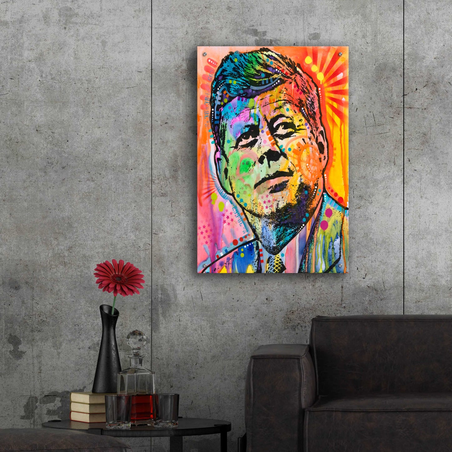 Epic Art 'JFK' by Dean Russo, Acrylic Glass Wall Art,24x36