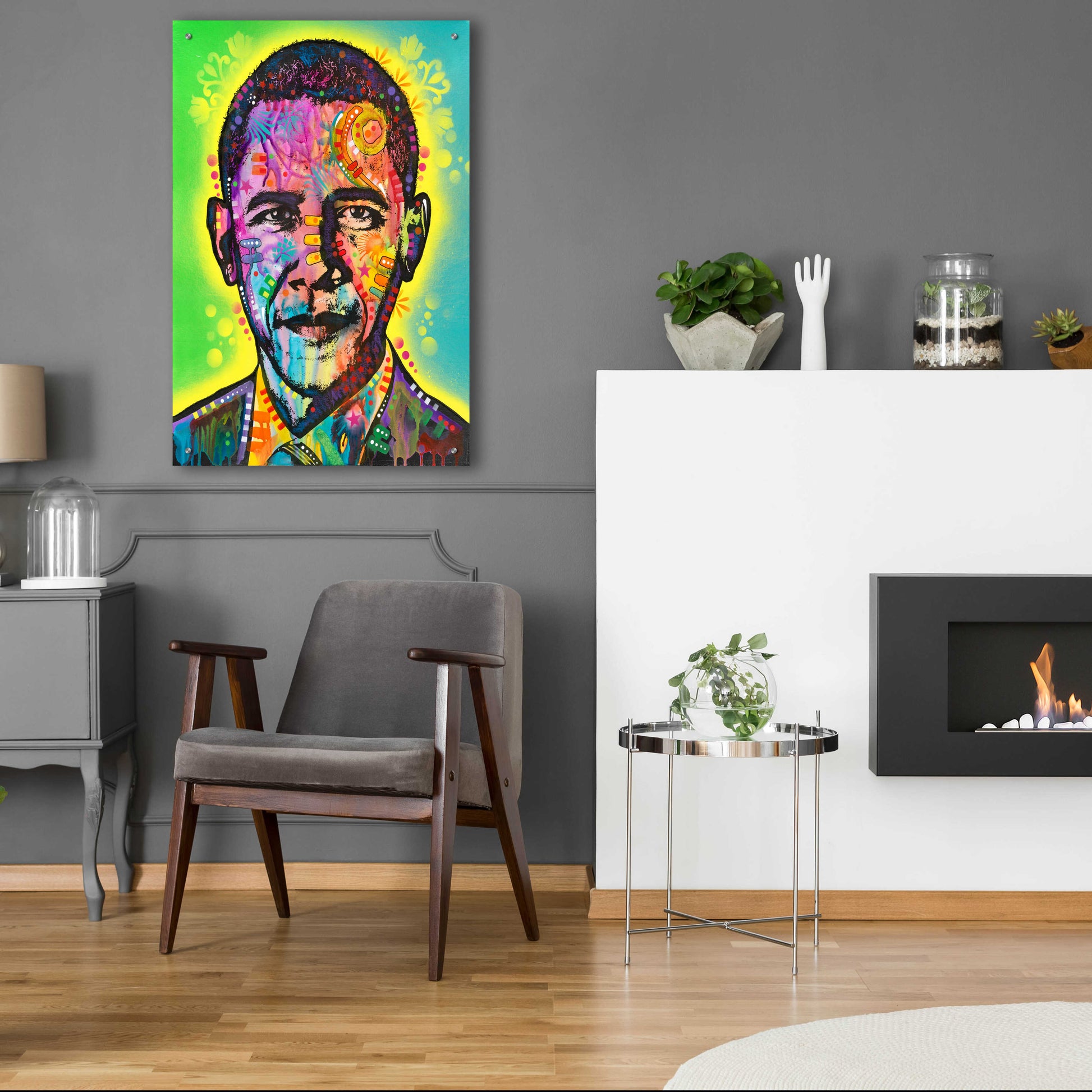 Epic Art 'Obama' by Dean Russo, Acrylic Glass Wall Art,24x36