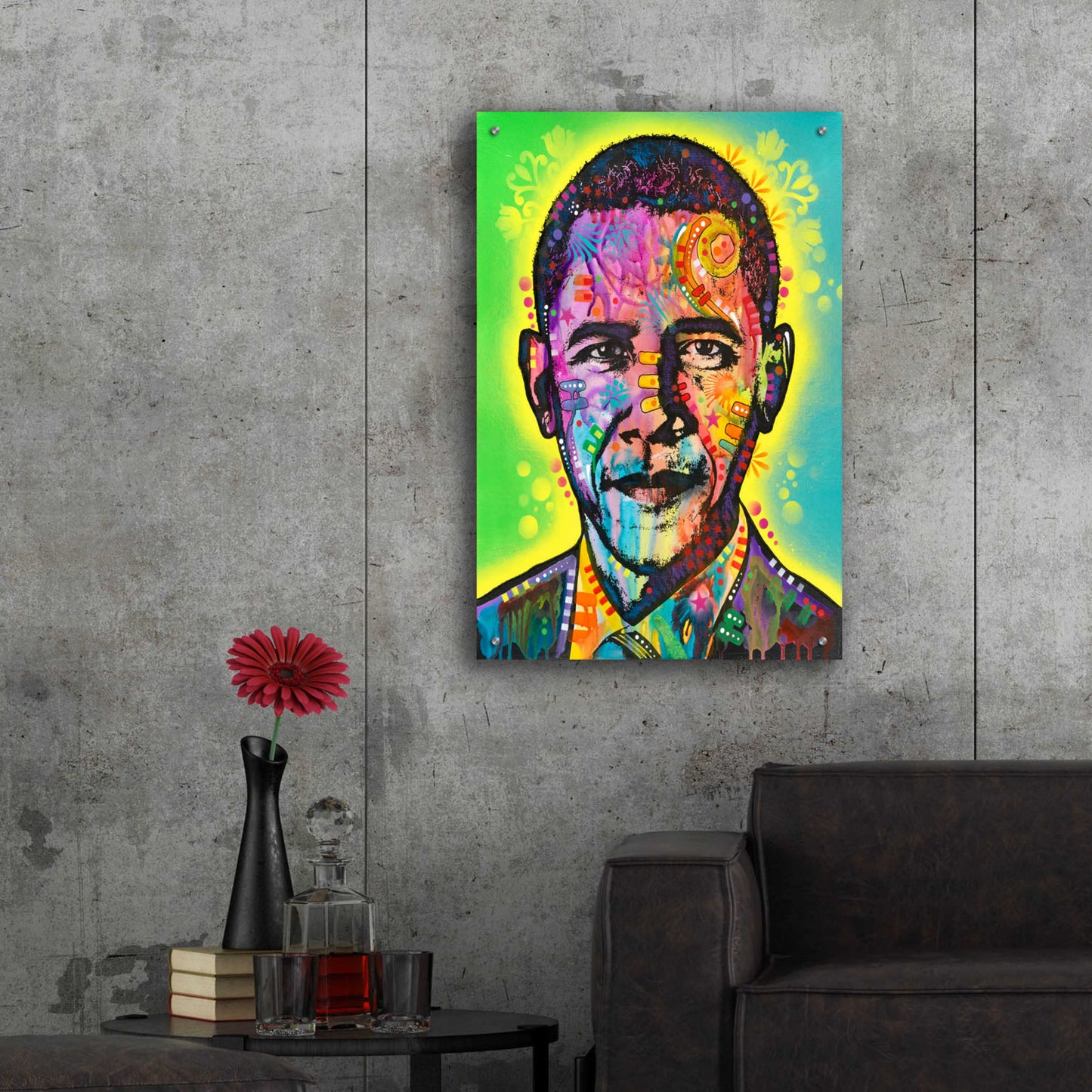 Epic Art 'Obama' by Dean Russo, Acrylic Glass Wall Art,24x36