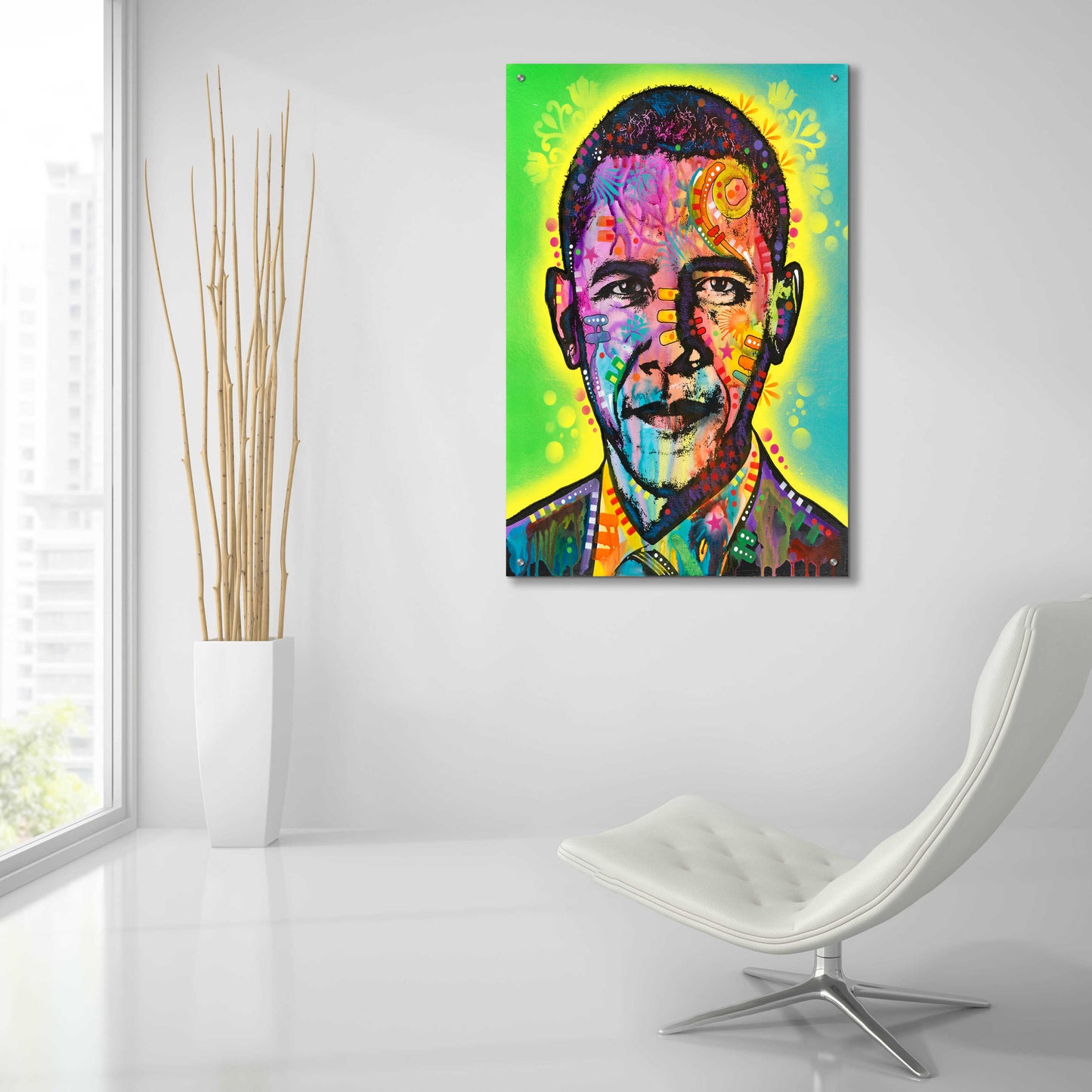 Epic Art 'Obama' by Dean Russo, Acrylic Glass Wall Art,24x36