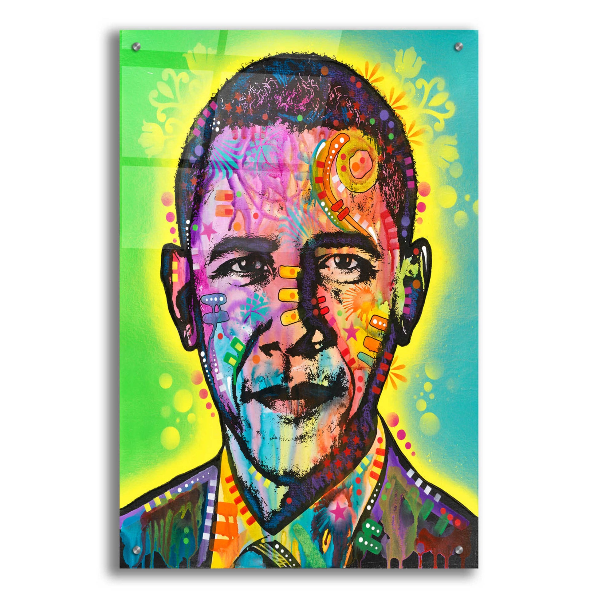 Epic Art 'Obama' by Dean Russo, Acrylic Glass Wall Art,24x36