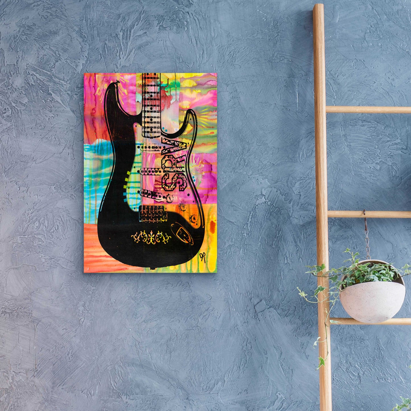 Epic Art 'SRV Guitar' by Dean Russo, Acrylic Glass Wall Art,16x24