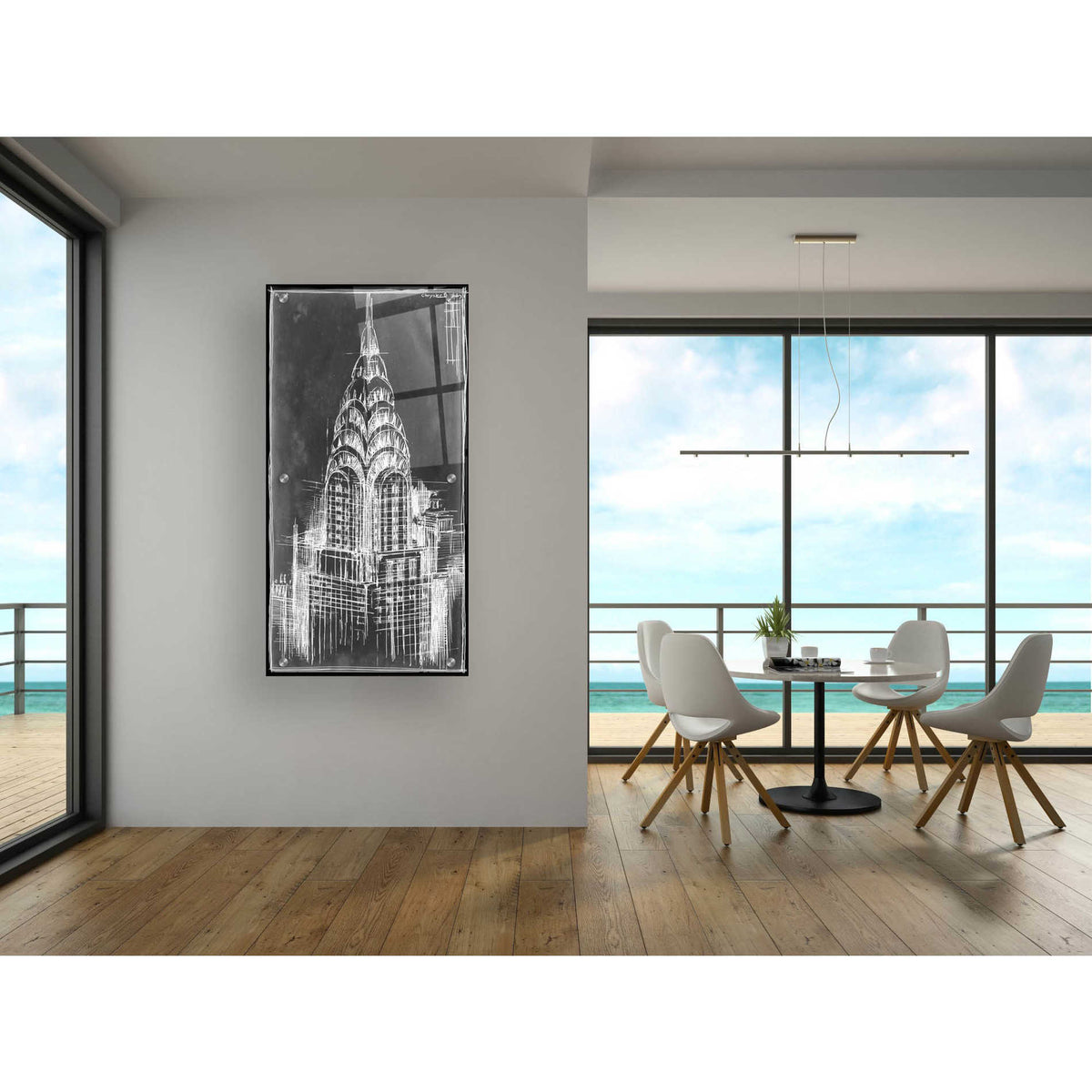 Epic Art 'Chrysler Blueprint' by Ethan Harper, Acrylic Glass Wall Art,24x48