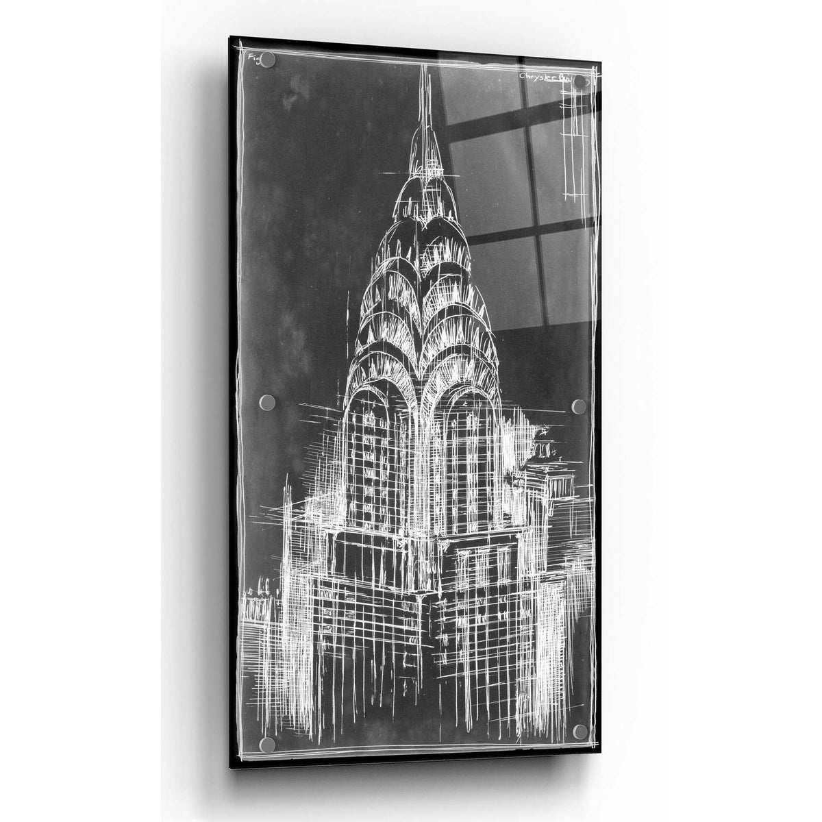 Epic Art 'Chrysler Blueprint' by Ethan Harper, Acrylic Glass Wall Art