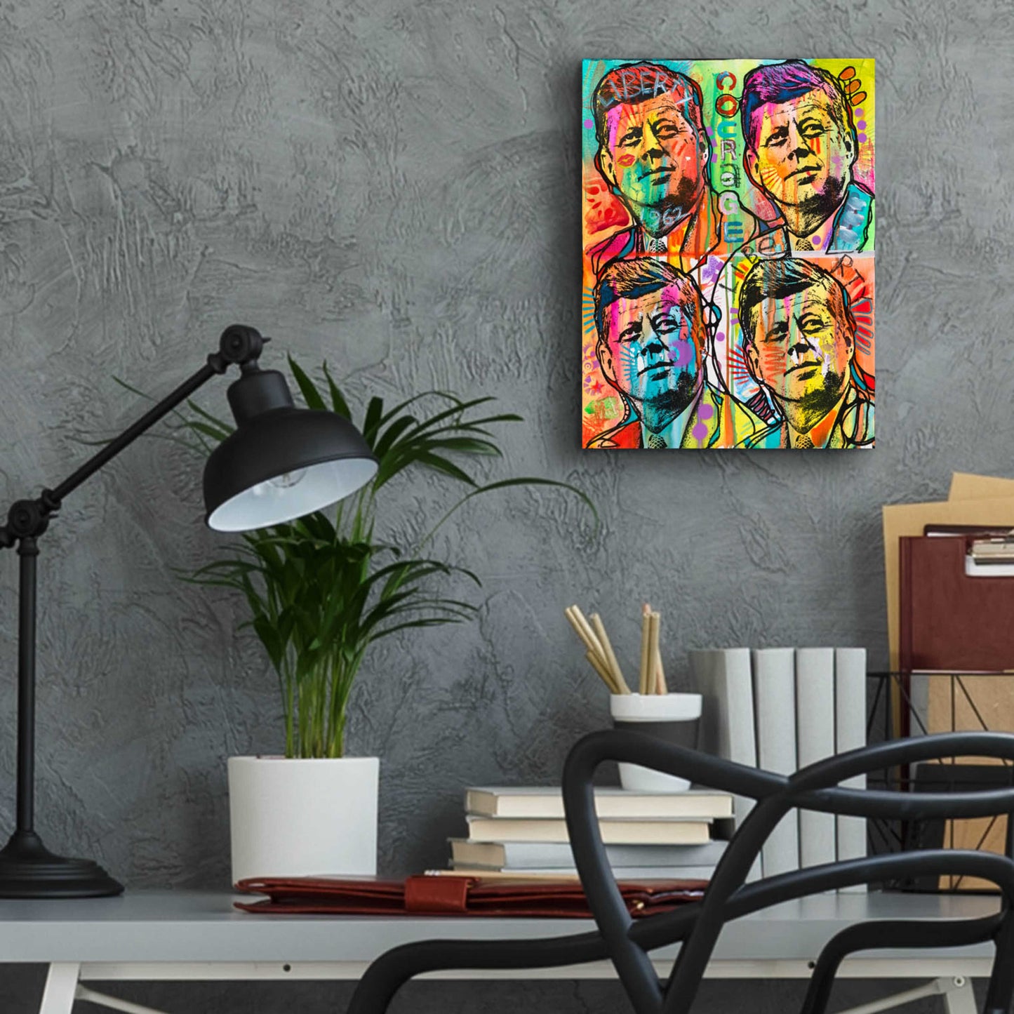 Epic Art 'JFk 4 up' by Dean Russo, Acrylic Glass Wall Art,12x16