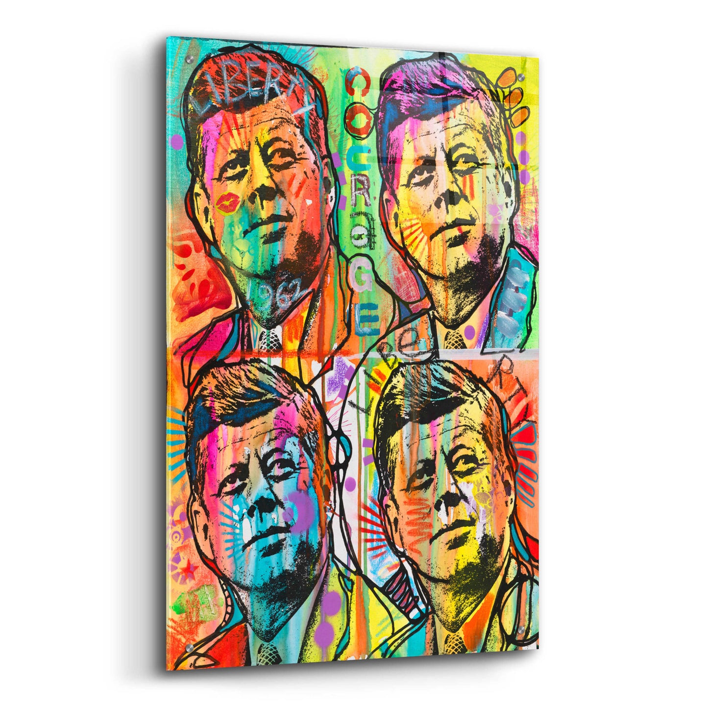 Epic Art 'JFk 4 up' by Dean Russo, Acrylic Glass Wall Art,24x36