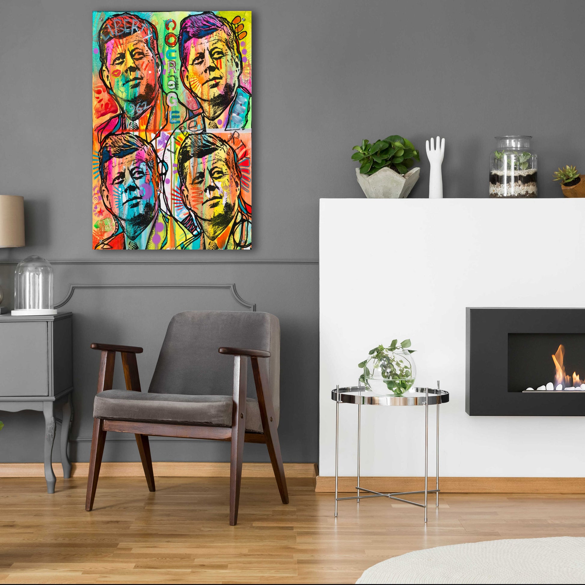 Epic Art 'JFk 4 up' by Dean Russo, Acrylic Glass Wall Art,24x36