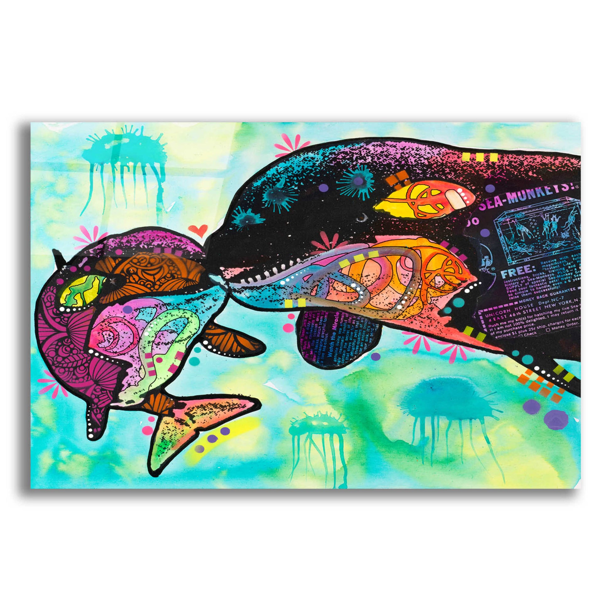 Epic Art 'Love as large as a whale' by Dean Russo, Acrylic Glass Wall Art,16x12