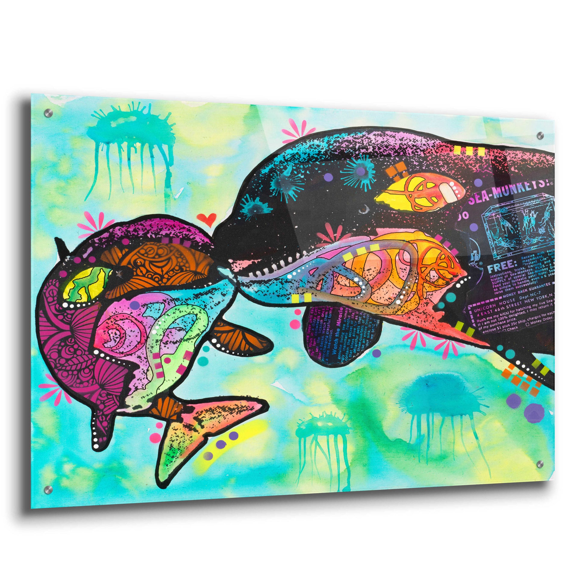 Epic Art 'Love as large as a whale' by Dean Russo, Acrylic Glass Wall Art,36x24