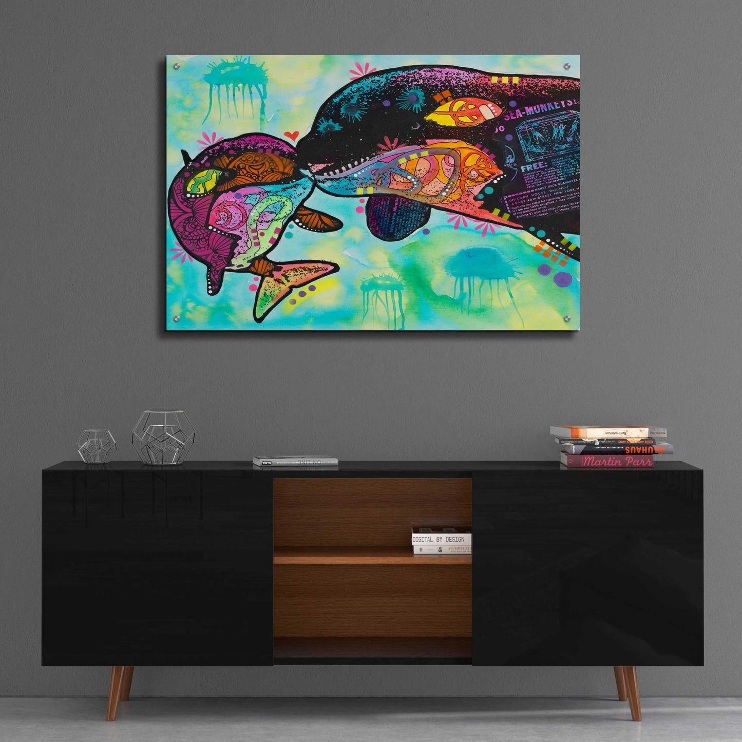 Epic Art 'Love as large as a whale' by Dean Russo, Acrylic Glass Wall Art,36x24