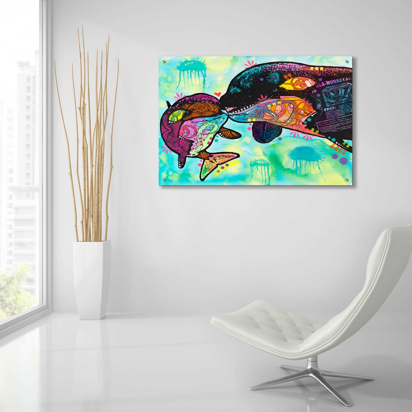 Epic Art 'Love as large as a whale' by Dean Russo, Acrylic Glass Wall Art,36x24