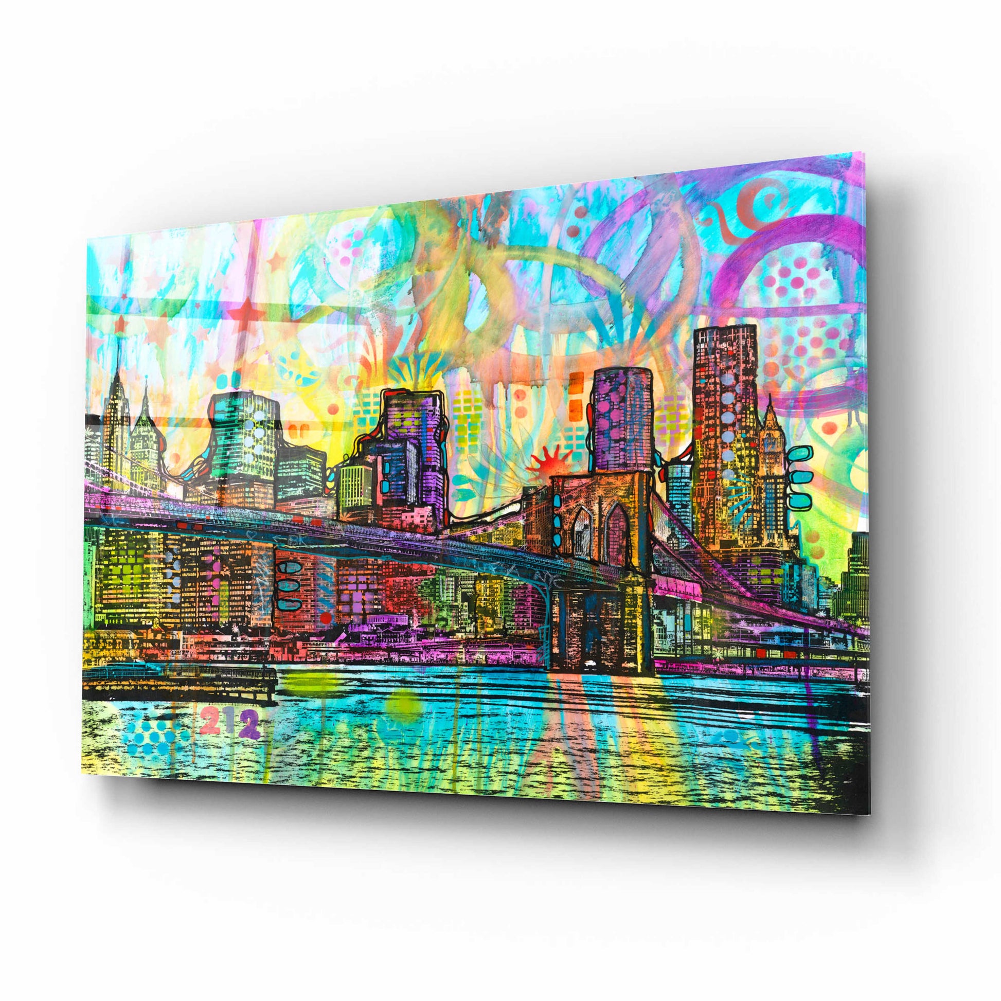 Epic Art 'NYC-Brooklyn Bridge' by Dean Russo, Acrylic Glass Wall Art,16x12