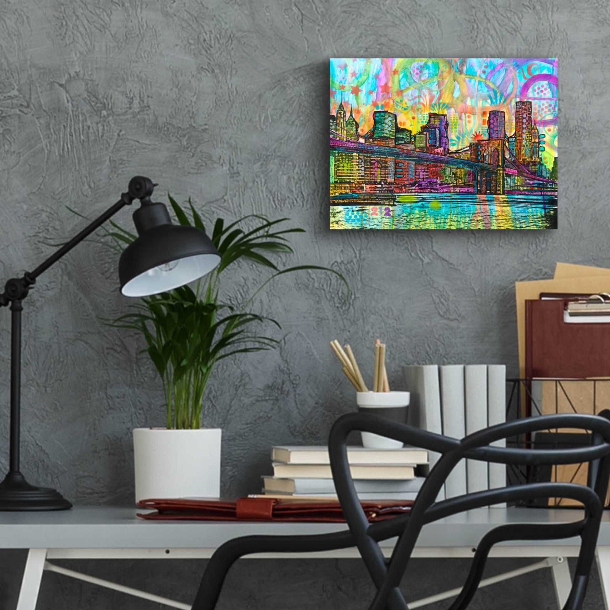 Epic Art 'NYC-Brooklyn Bridge' by Dean Russo, Acrylic Glass Wall Art,16x12