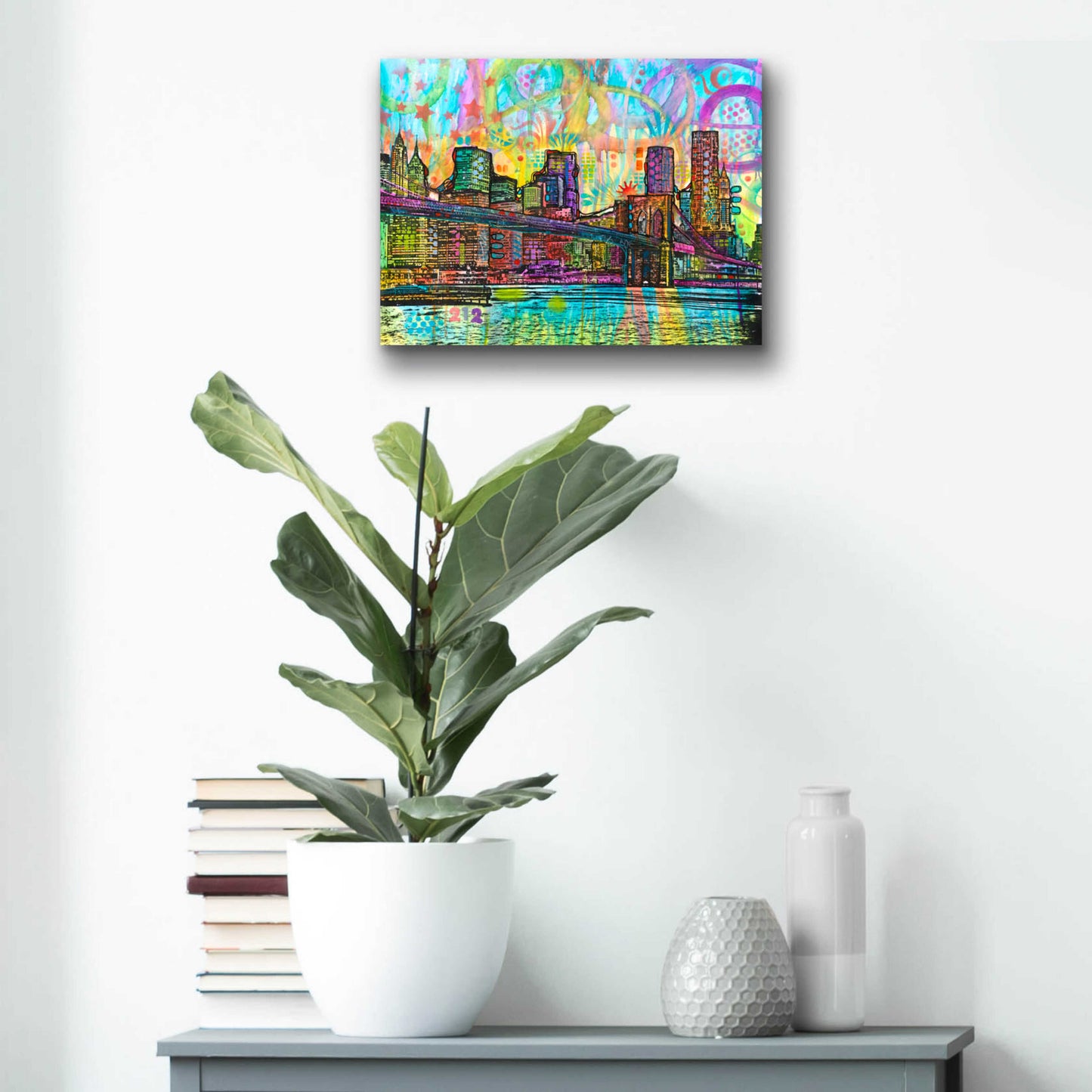 Epic Art 'NYC-Brooklyn Bridge' by Dean Russo, Acrylic Glass Wall Art,16x12