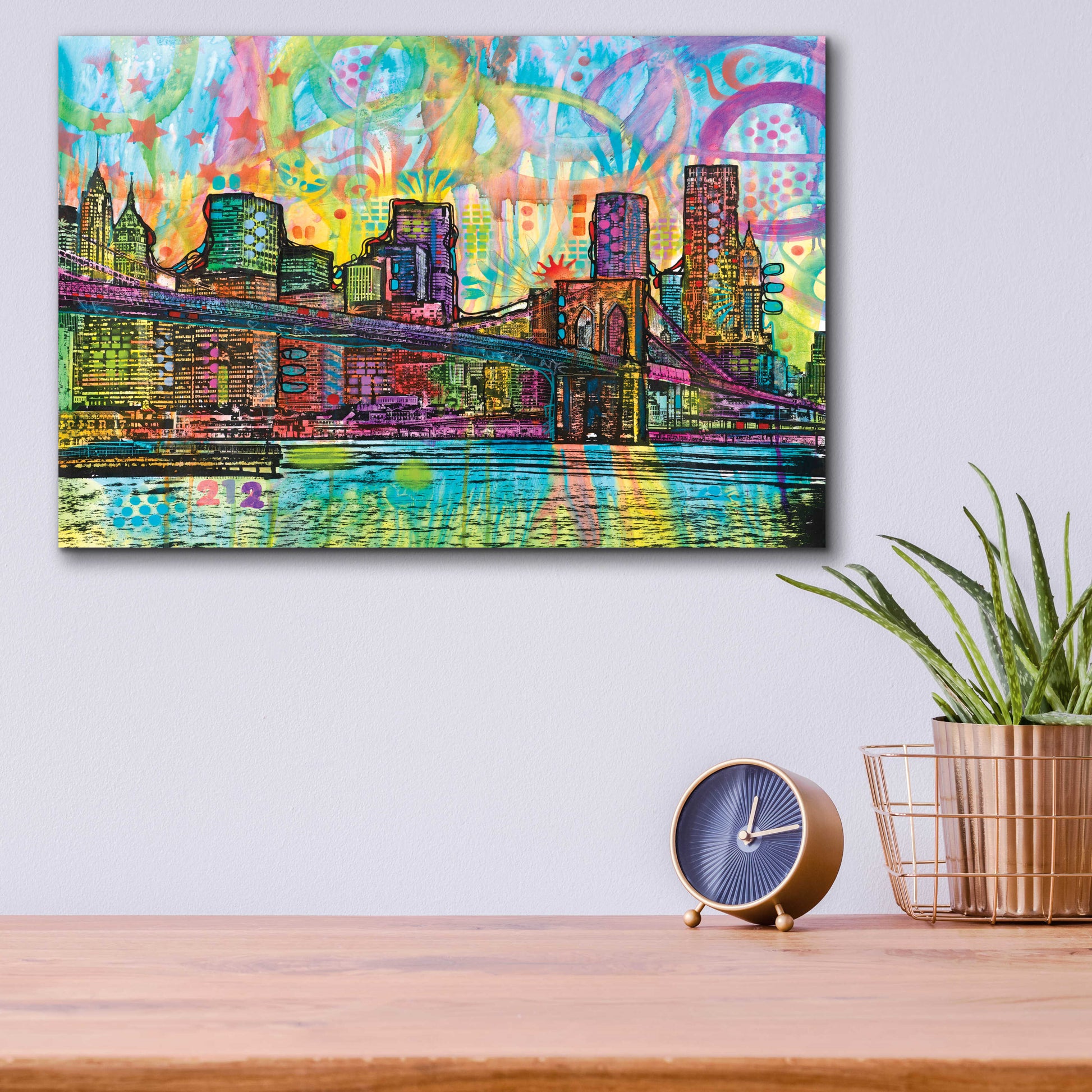 Epic Art 'NYC-Brooklyn Bridge' by Dean Russo, Acrylic Glass Wall Art,16x12