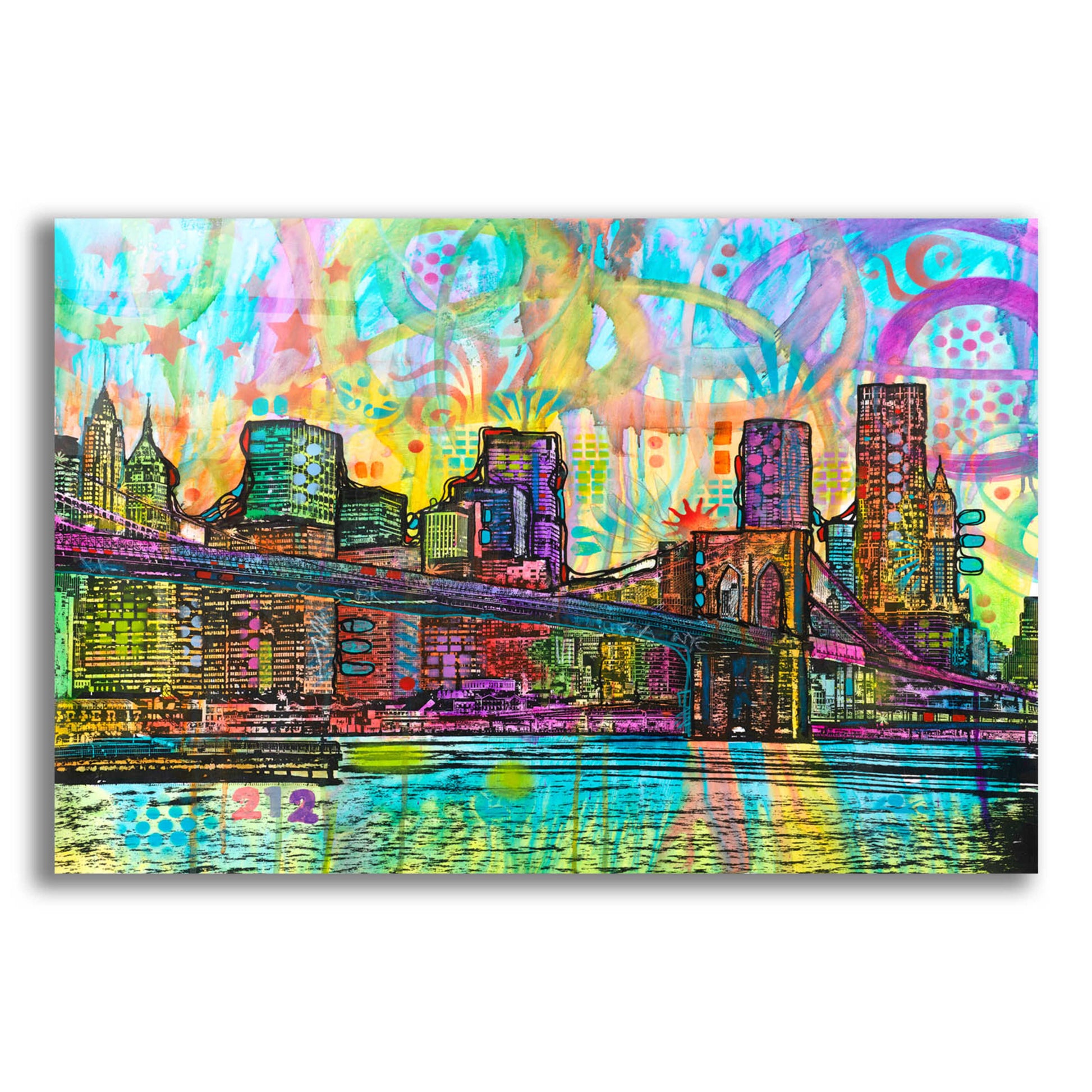 Epic Art 'NYC-Brooklyn Bridge' by Dean Russo, Acrylic Glass Wall Art,16x12