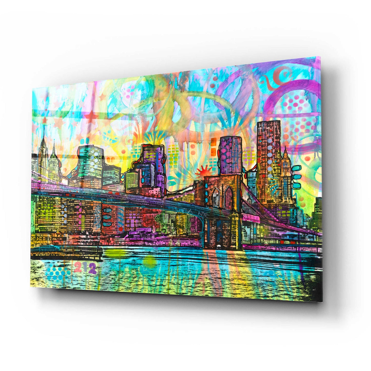 Epic Art 'NYC-Brooklyn Bridge' by Dean Russo, Acrylic Glass Wall Art,24x16