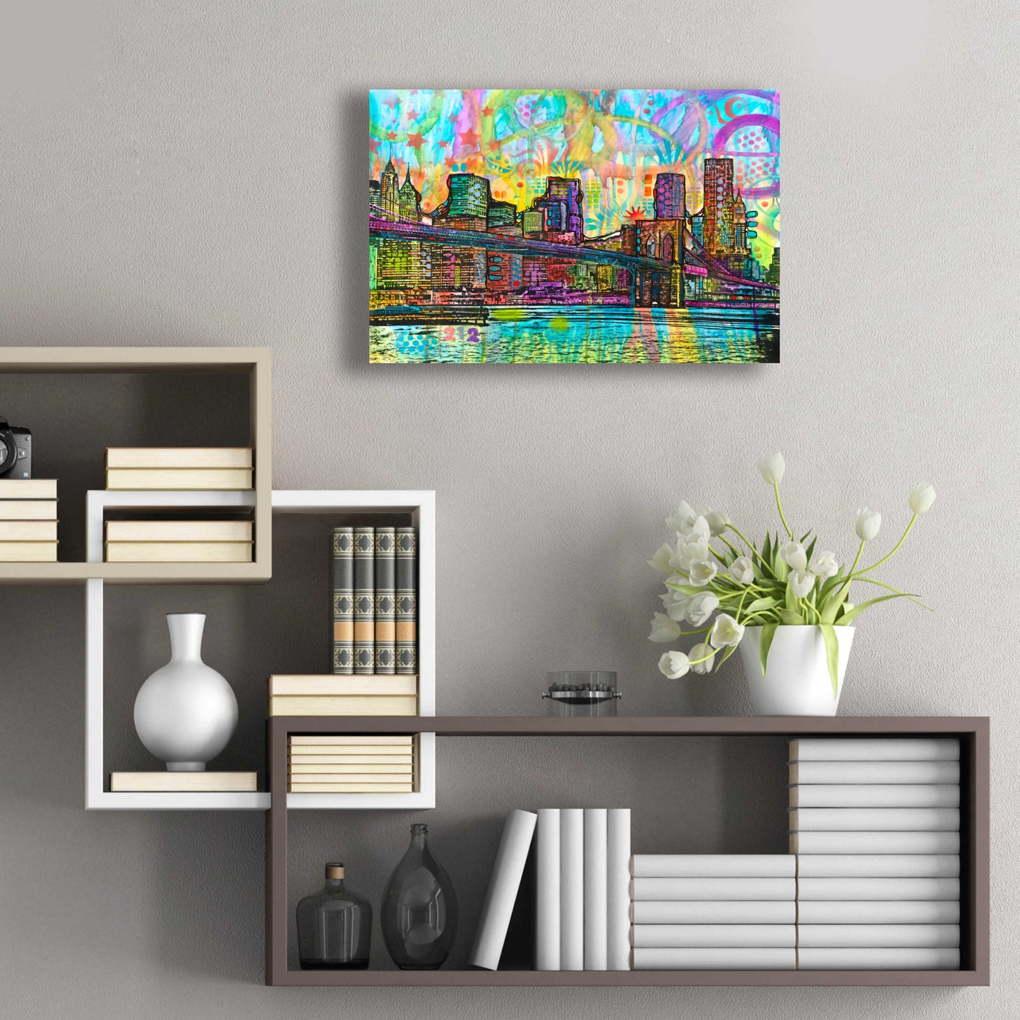 Epic Art 'NYC-Brooklyn Bridge' by Dean Russo, Acrylic Glass Wall Art,24x16